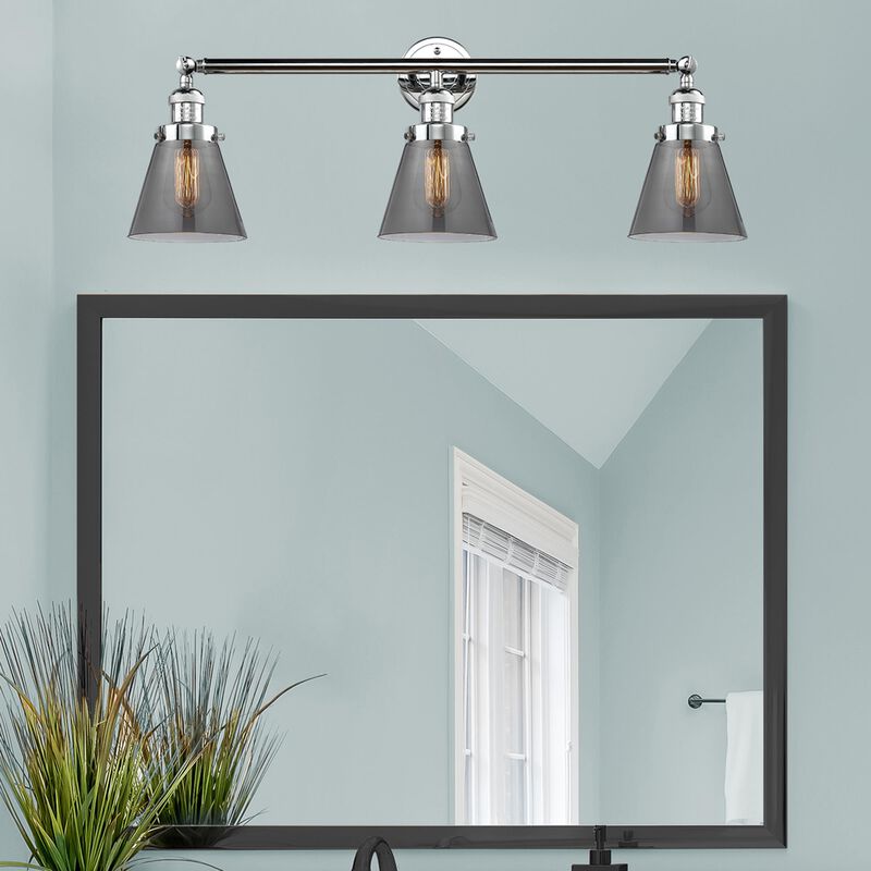 Bruno Marashlian Small Cone 30 Inch 3 Light Bath Vanity Light by Innovations Lighting