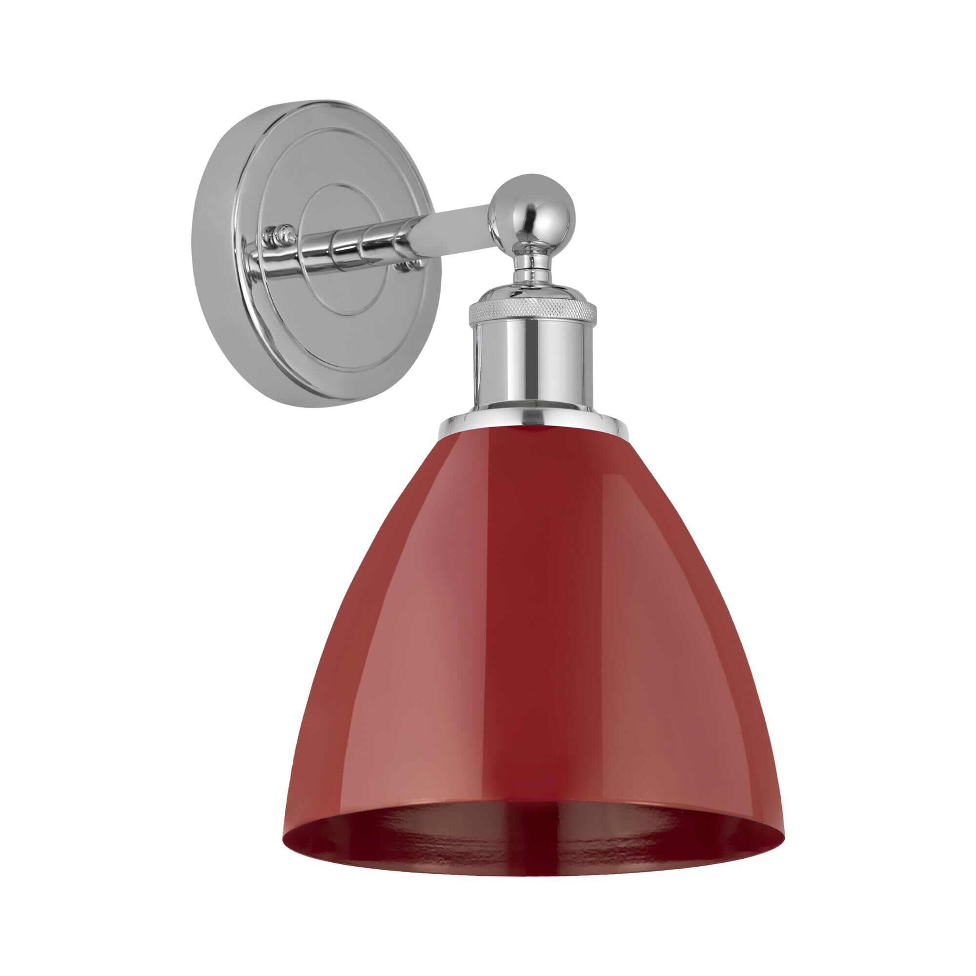 Shown in Polished Chrome finish and Red shade