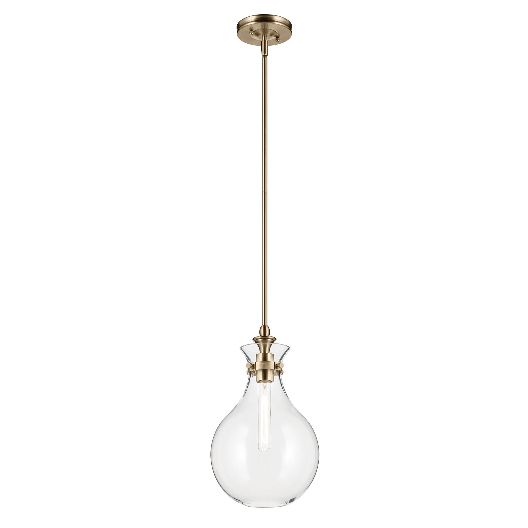 Shown in Champagne Bronze finish and Clear glass