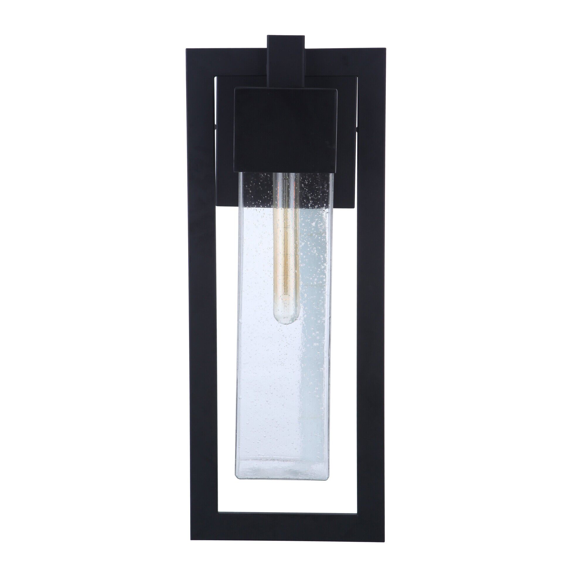 Shown in Midnight finish and Clear Seeded glass and Glass shade