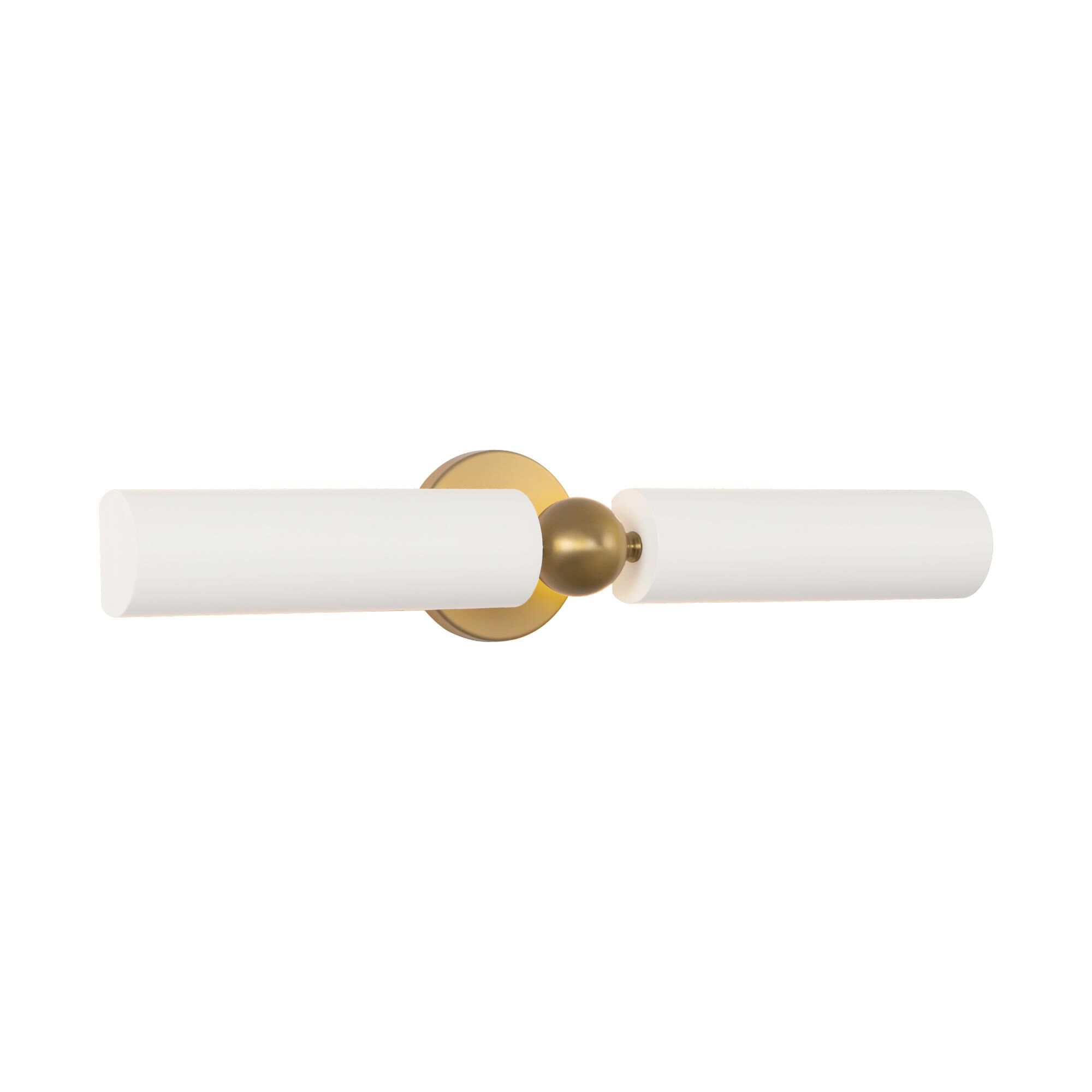 Shown in Brushed Gold and White finish and Steel shade