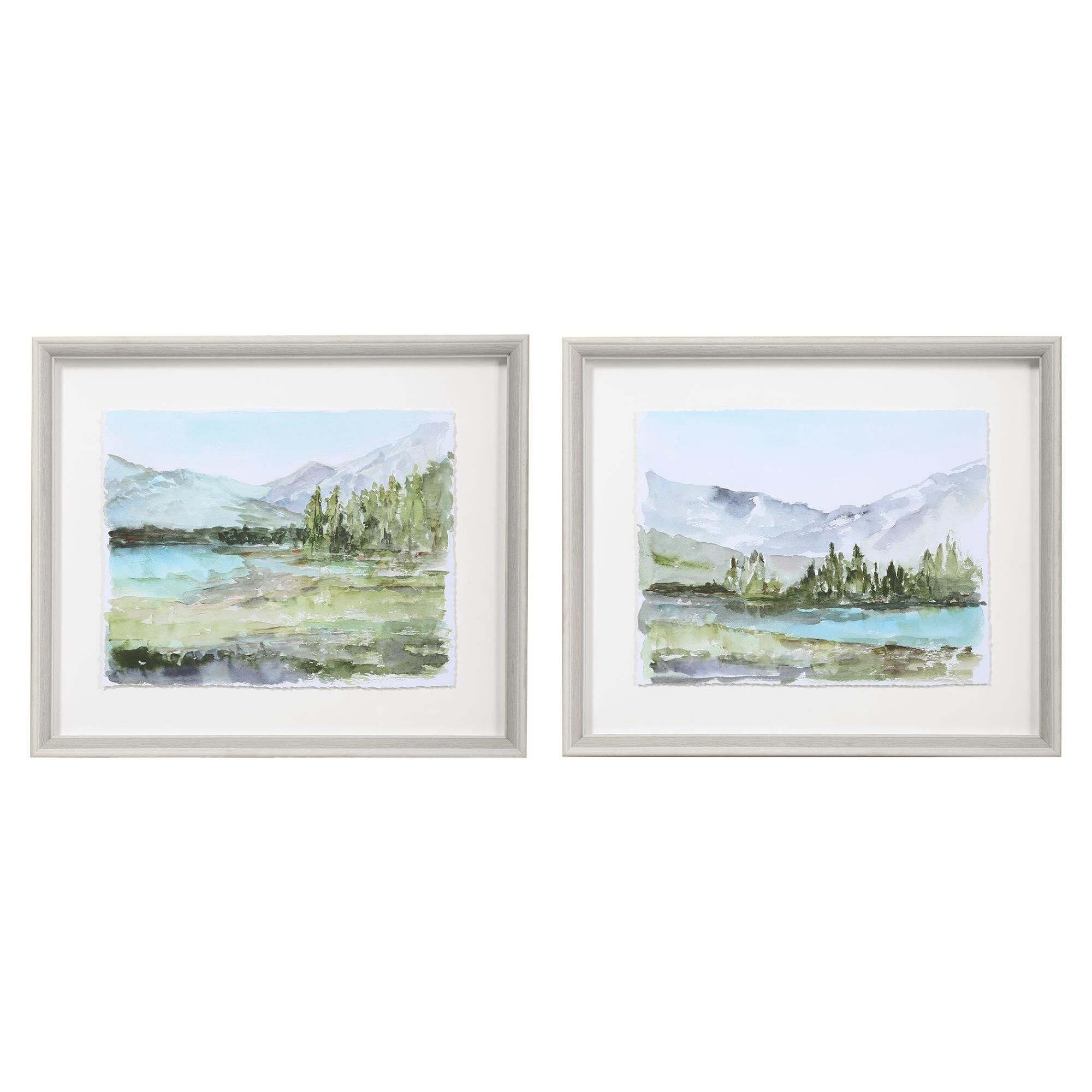 Uttermost Plein Air Reservoir Watercolor Prints, S/2 Print by Uttermost