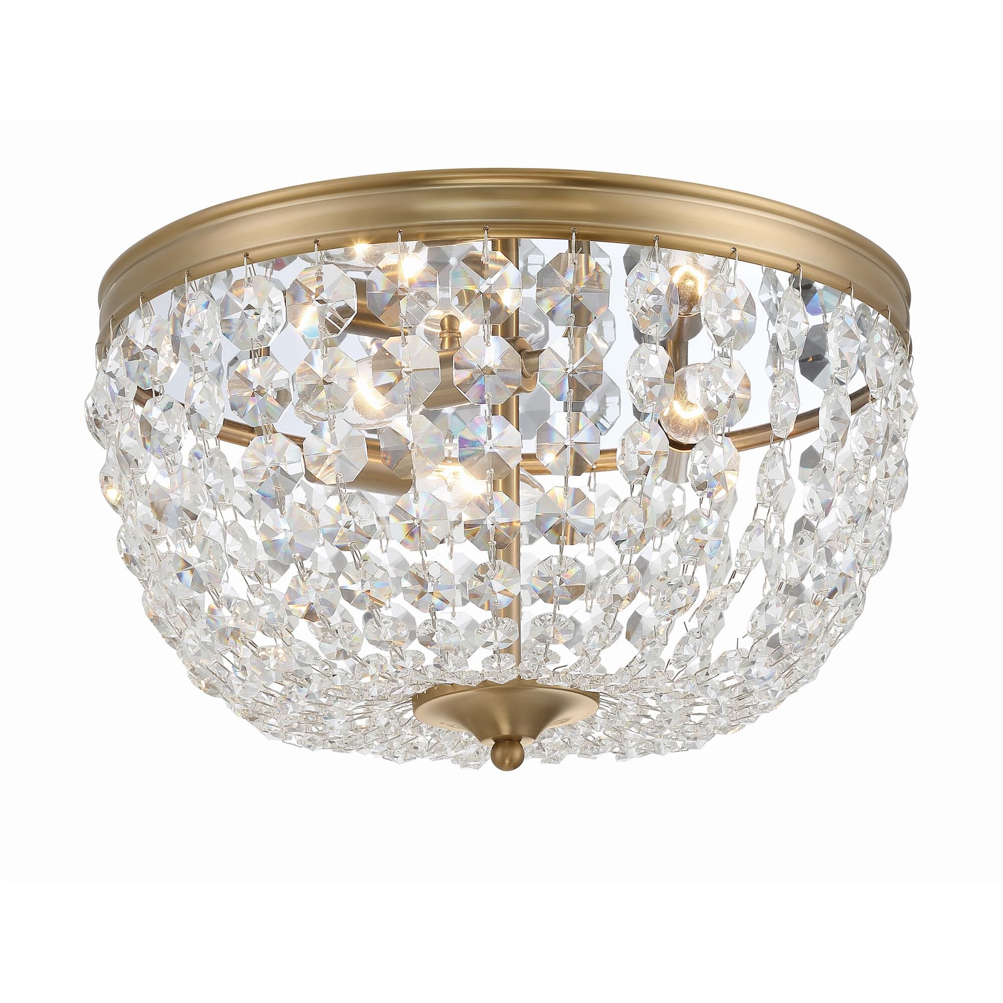 Shown in Vibrant Gold finish and Hand Cut crystal
