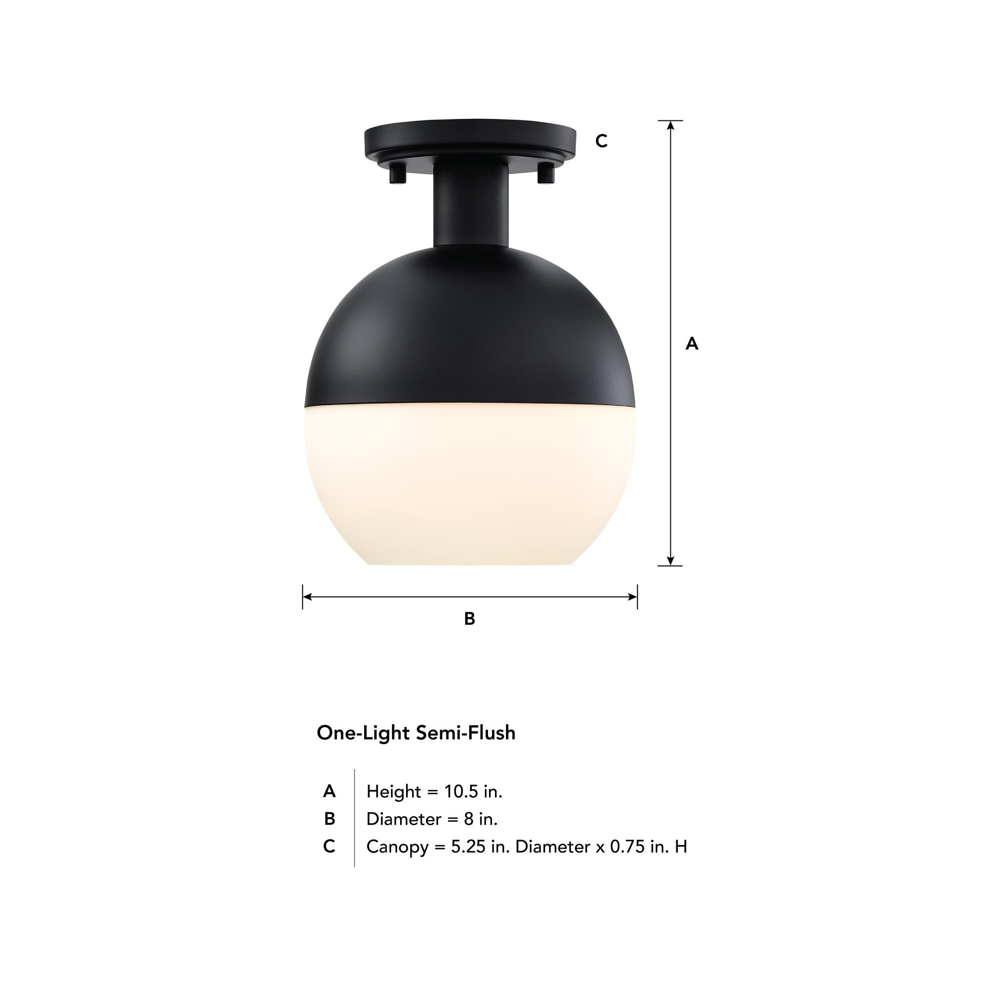 Linden 8 Inch Semi Flush Mount by Designers Fountain