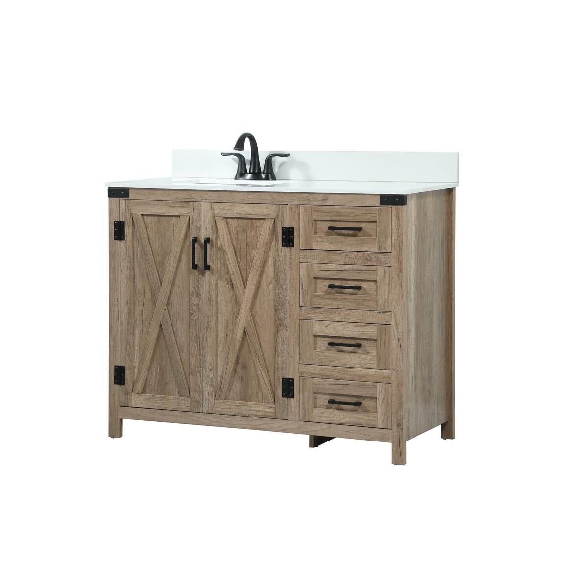 Shown in Natural Oak finish and With Backsplash accent