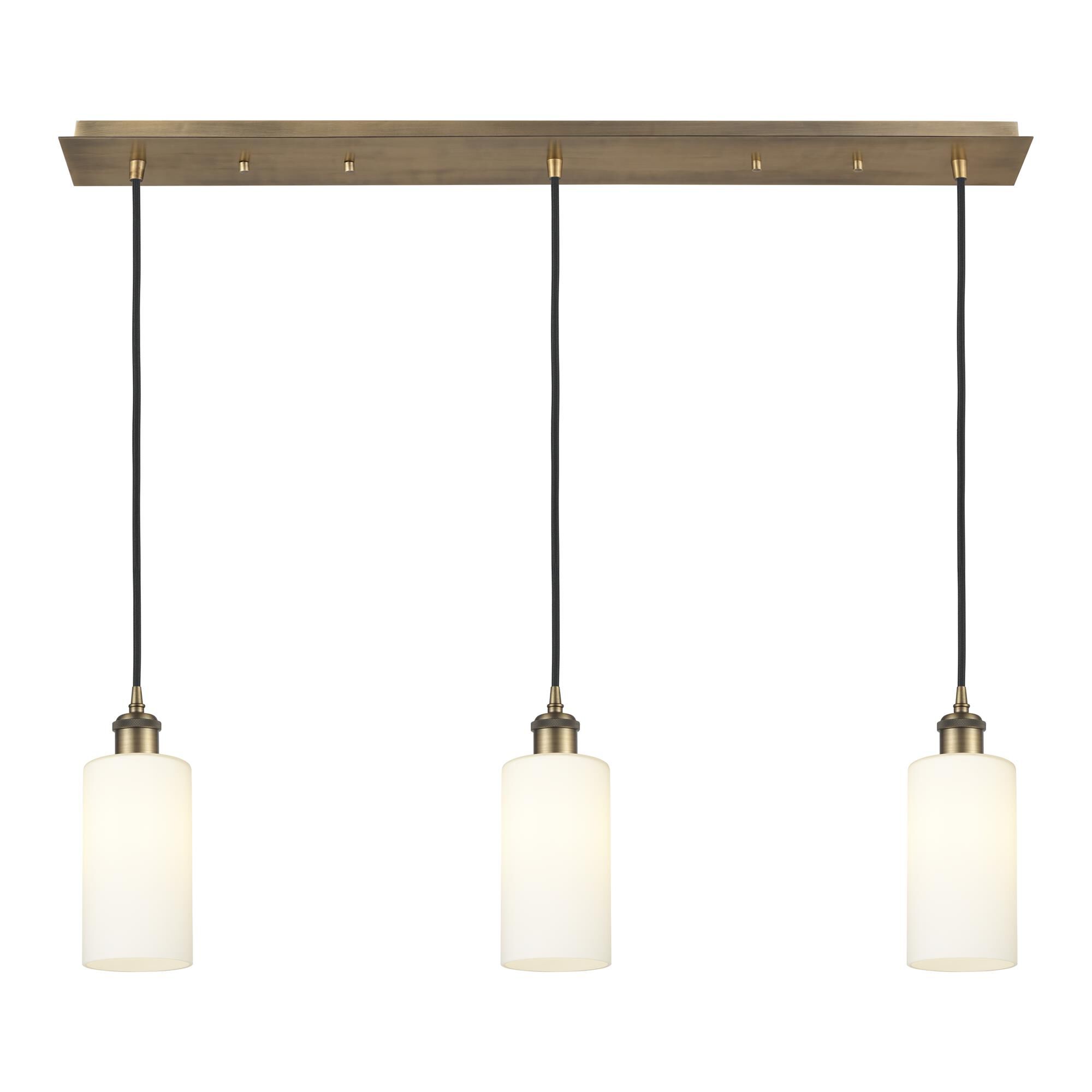 Shown in Brushed Brass finish and White shade