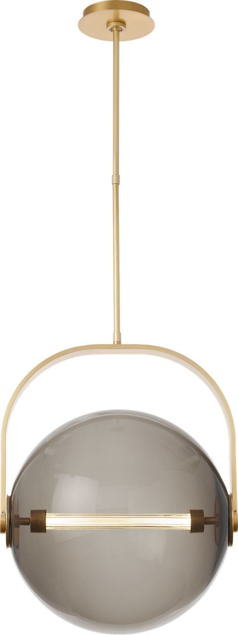 Shown in Natural Brass finish and Smoke glass