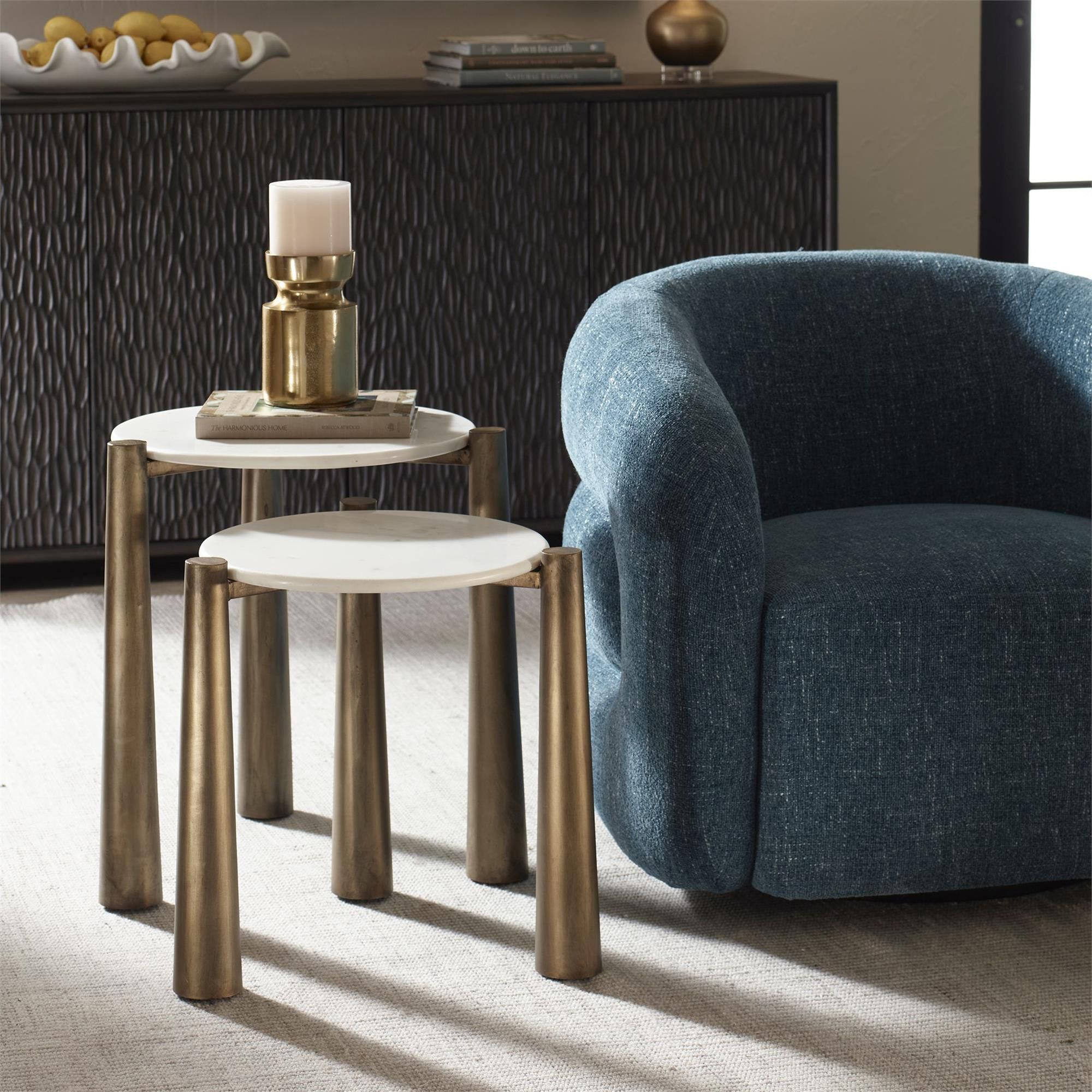Shown in Brass, White finish