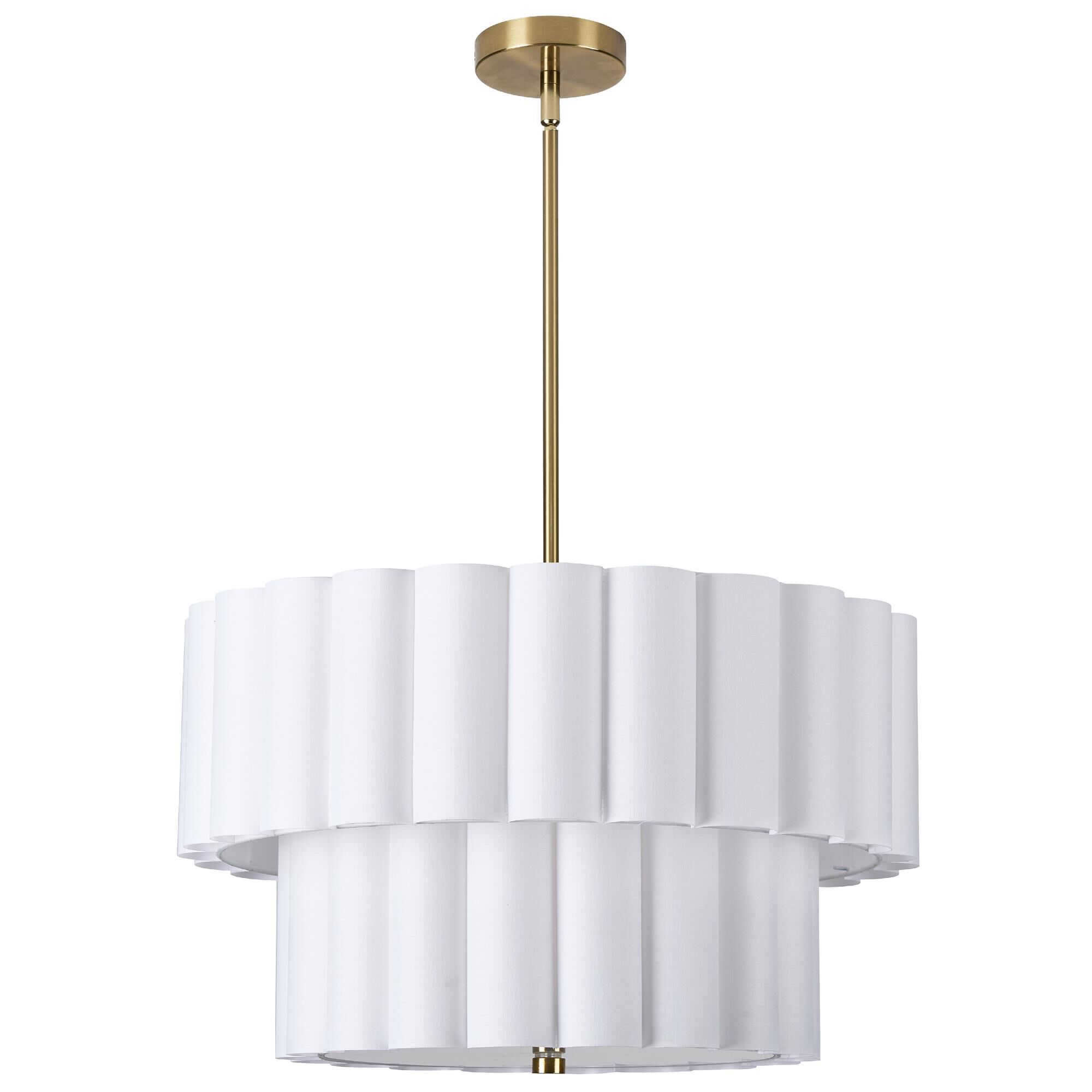 Shown in Aged Brass finish and White shade