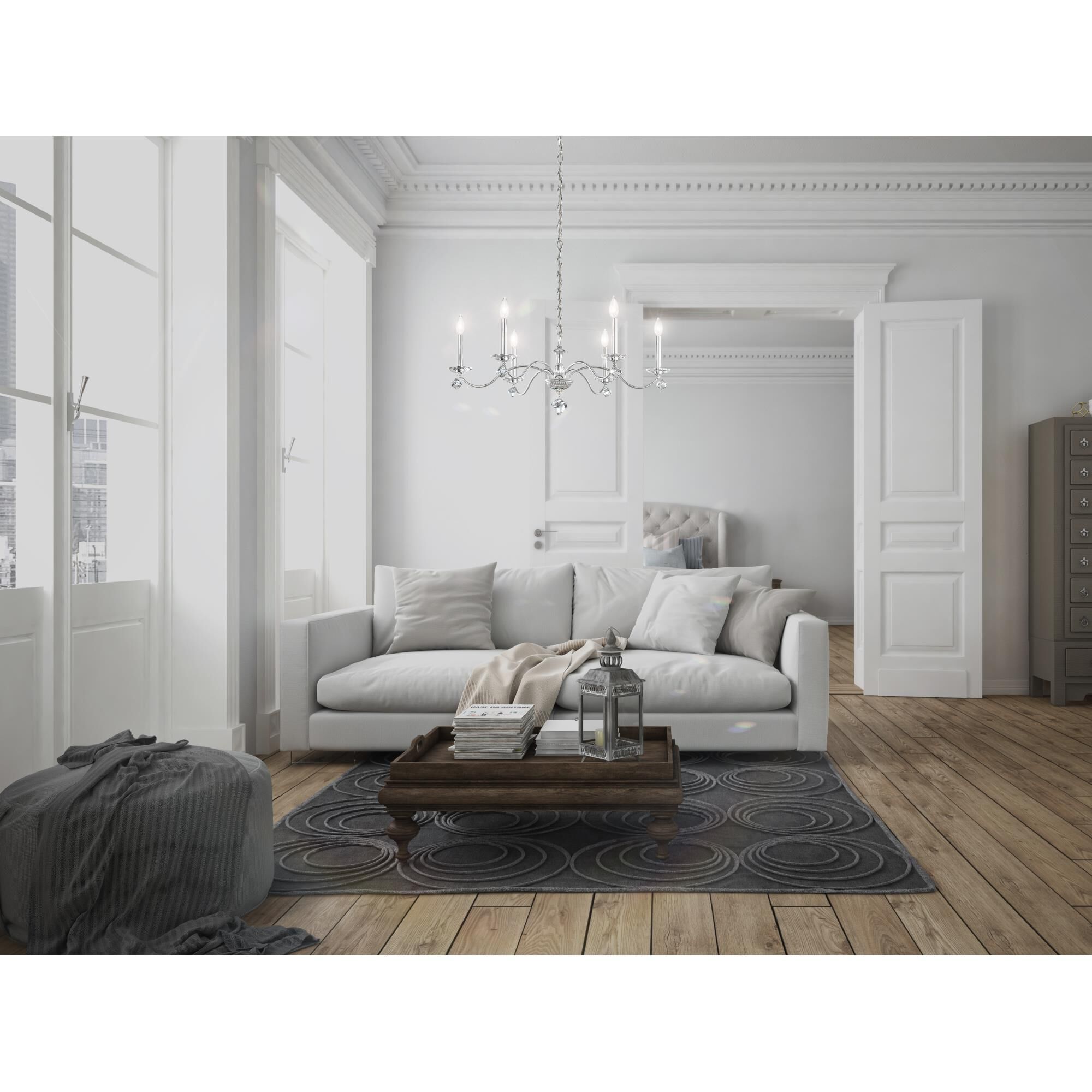 Shown in Ferro Black finish and Clear Heritage crystal