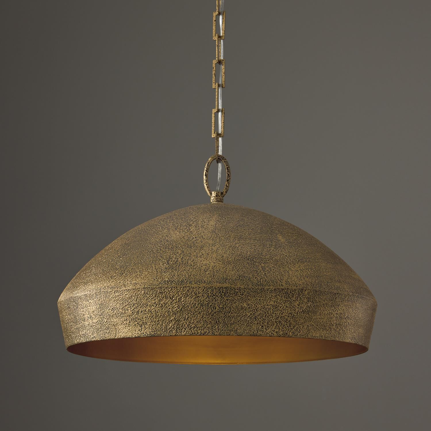 Shown in Artisan Gold finish and Textured Metal shade