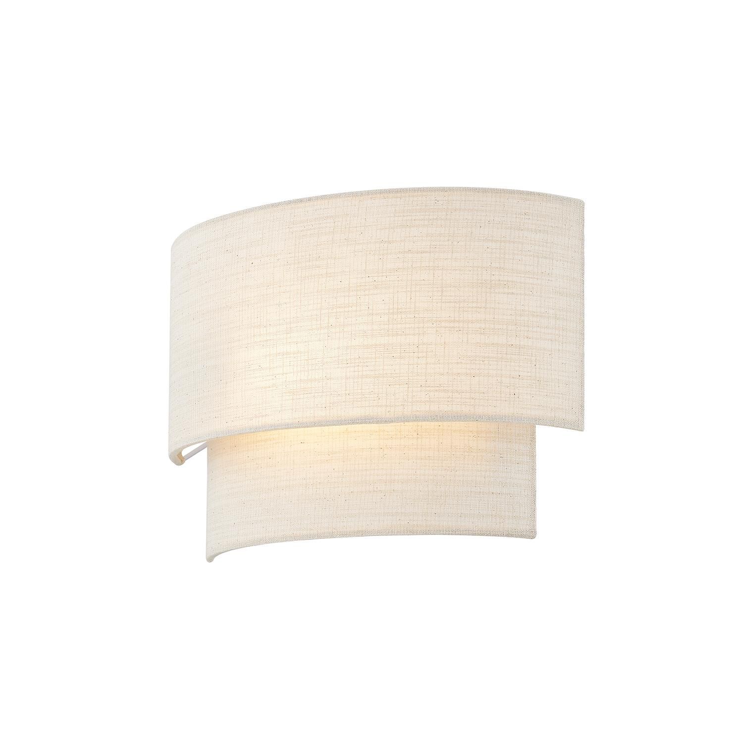 Shown in Cream, White finish and Cream Woven Fabric shade