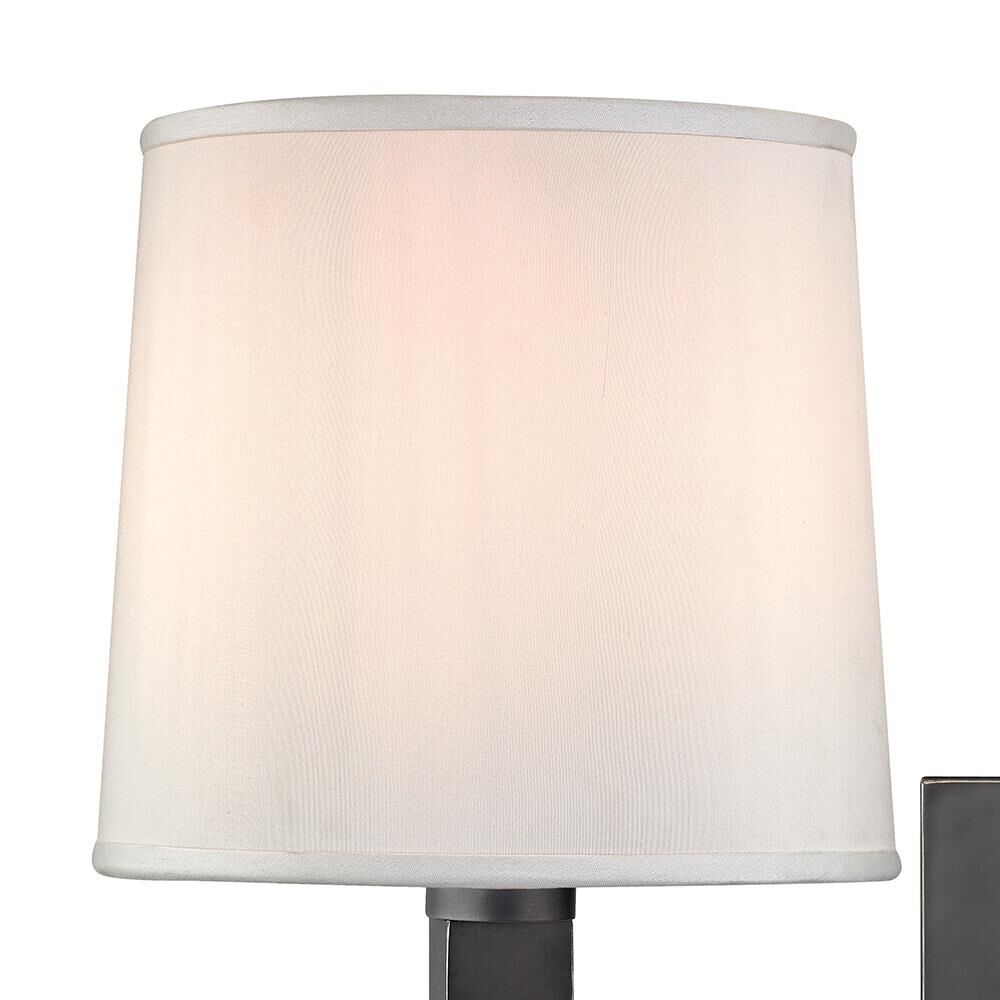 Shown in Old Bronze finish and White Pleated Inside Faux Silk shade