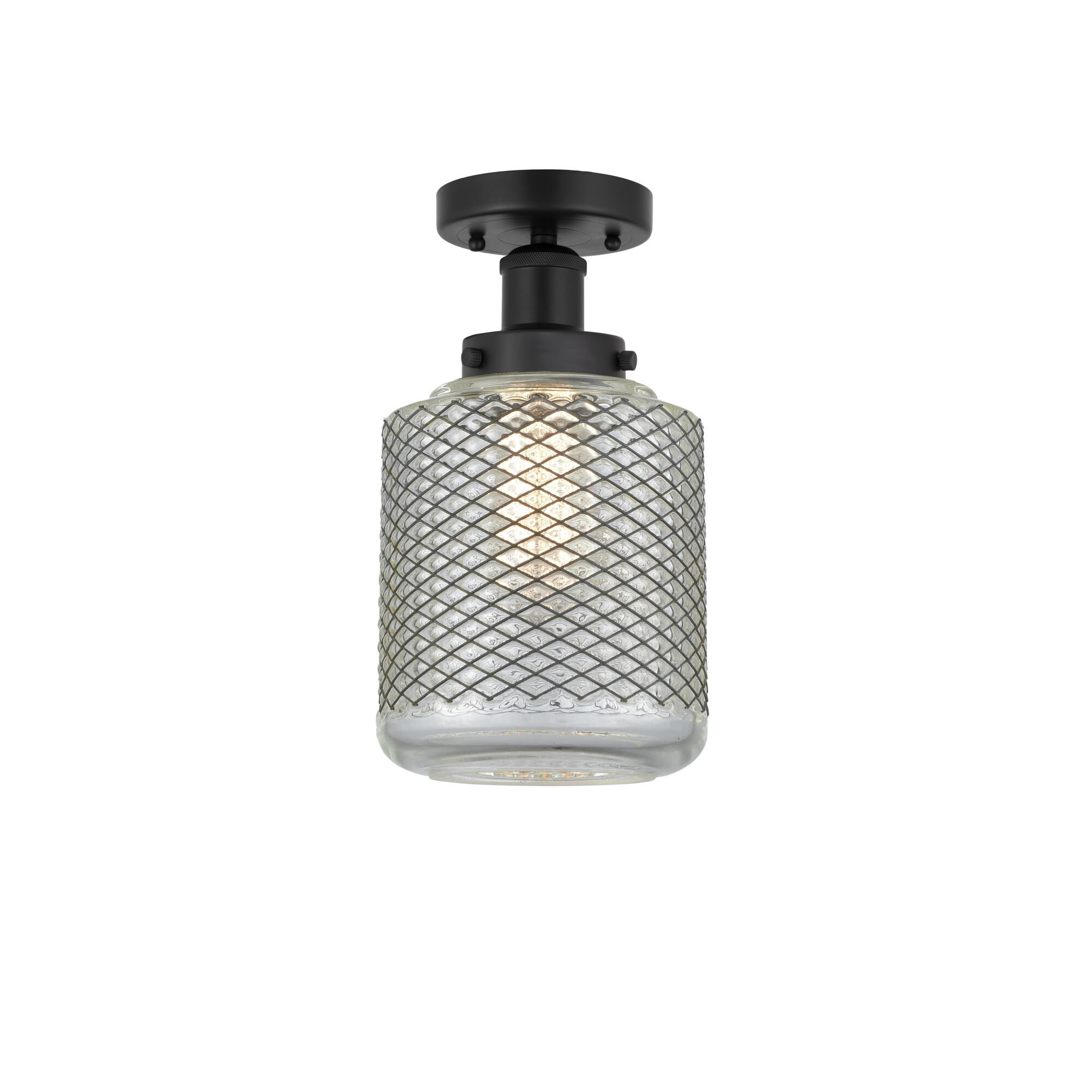 Shown in Matte Black, Clear Crackle finish and Clear Crackle glass and Clear Crackle Glass shade