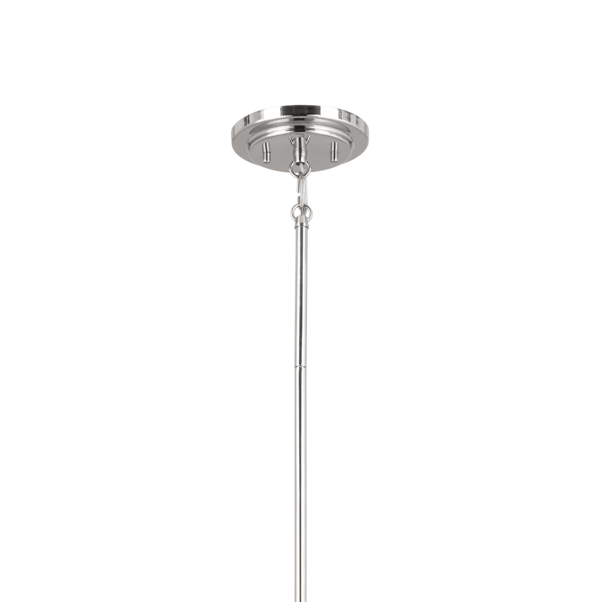 Shown in Polished Nickel finish and Fabric and Drum shade