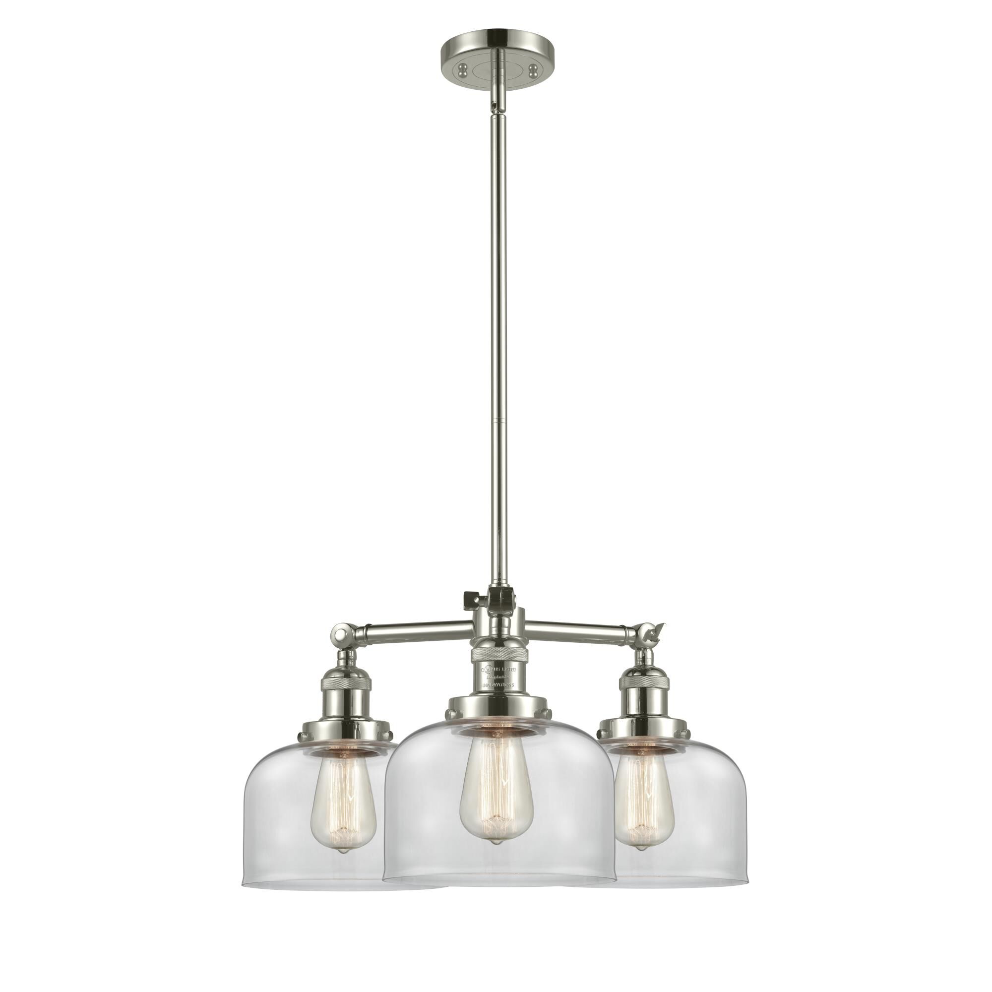 Shown in Polished Nickel finish and Clear glass