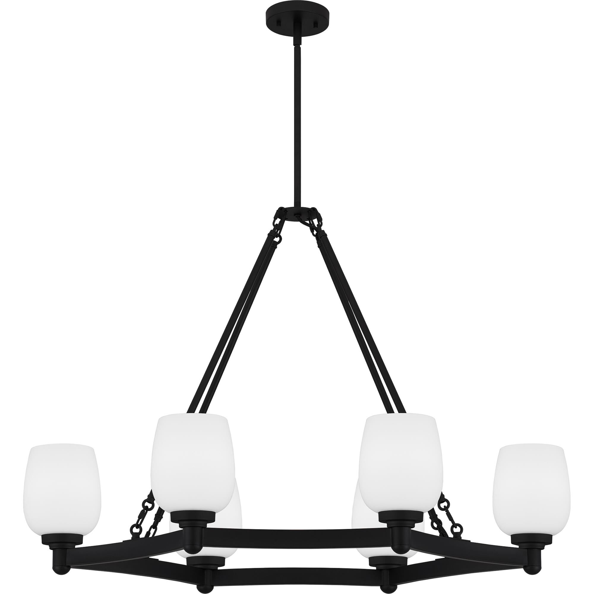 Shown in Matte Black finish and Opal Etched Glass shade