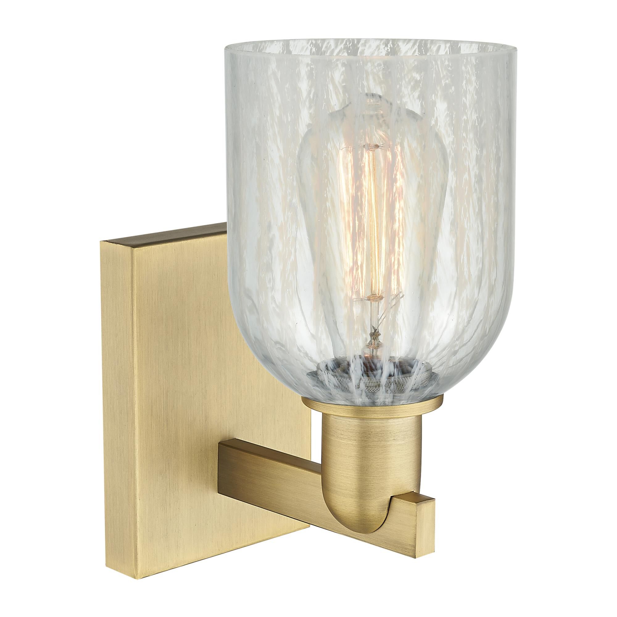 Shown in Brushed Brass finish and Mouchette glass
