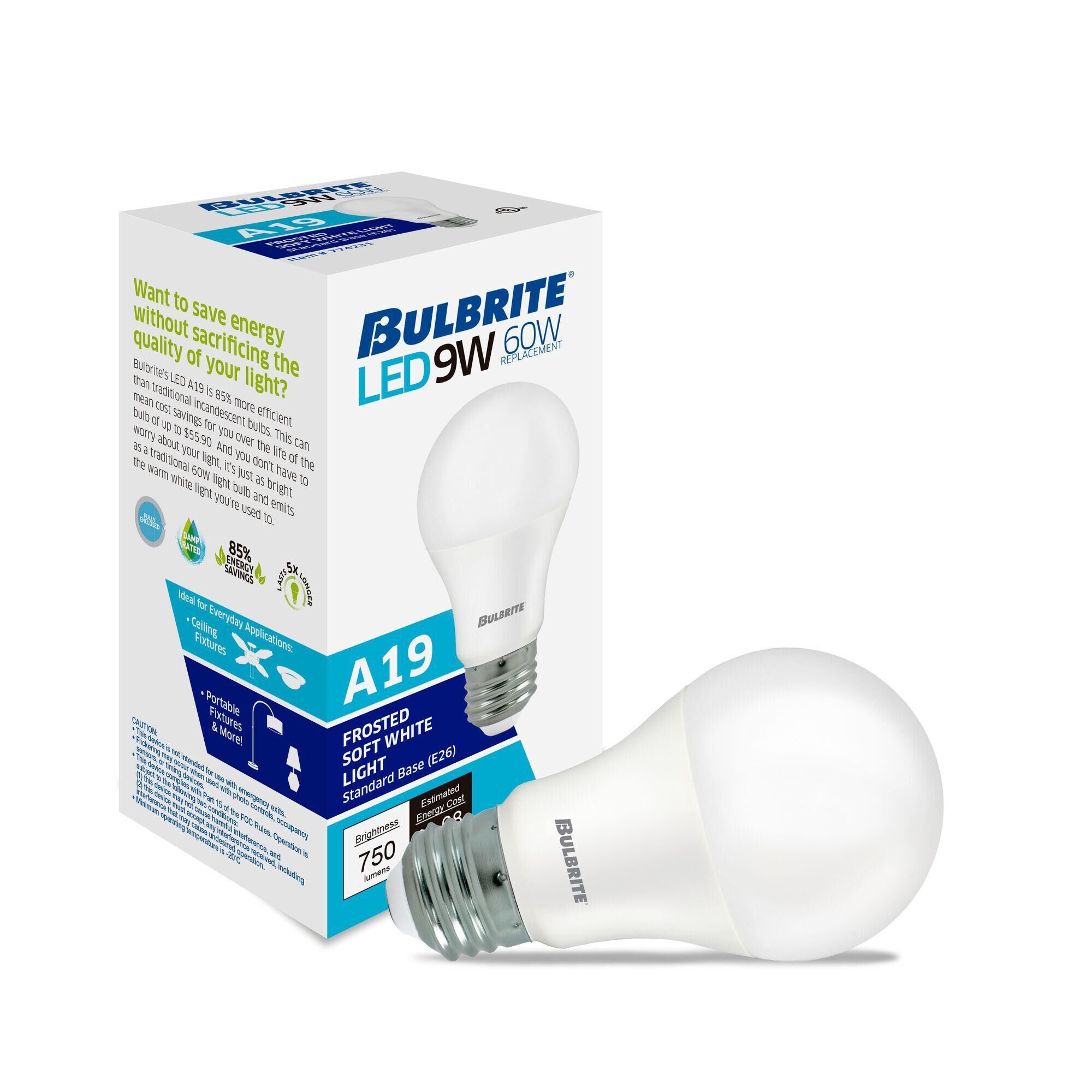 Medium Base E26 A19 4000K 8.50 Watt LED Bulb by Bulbrite