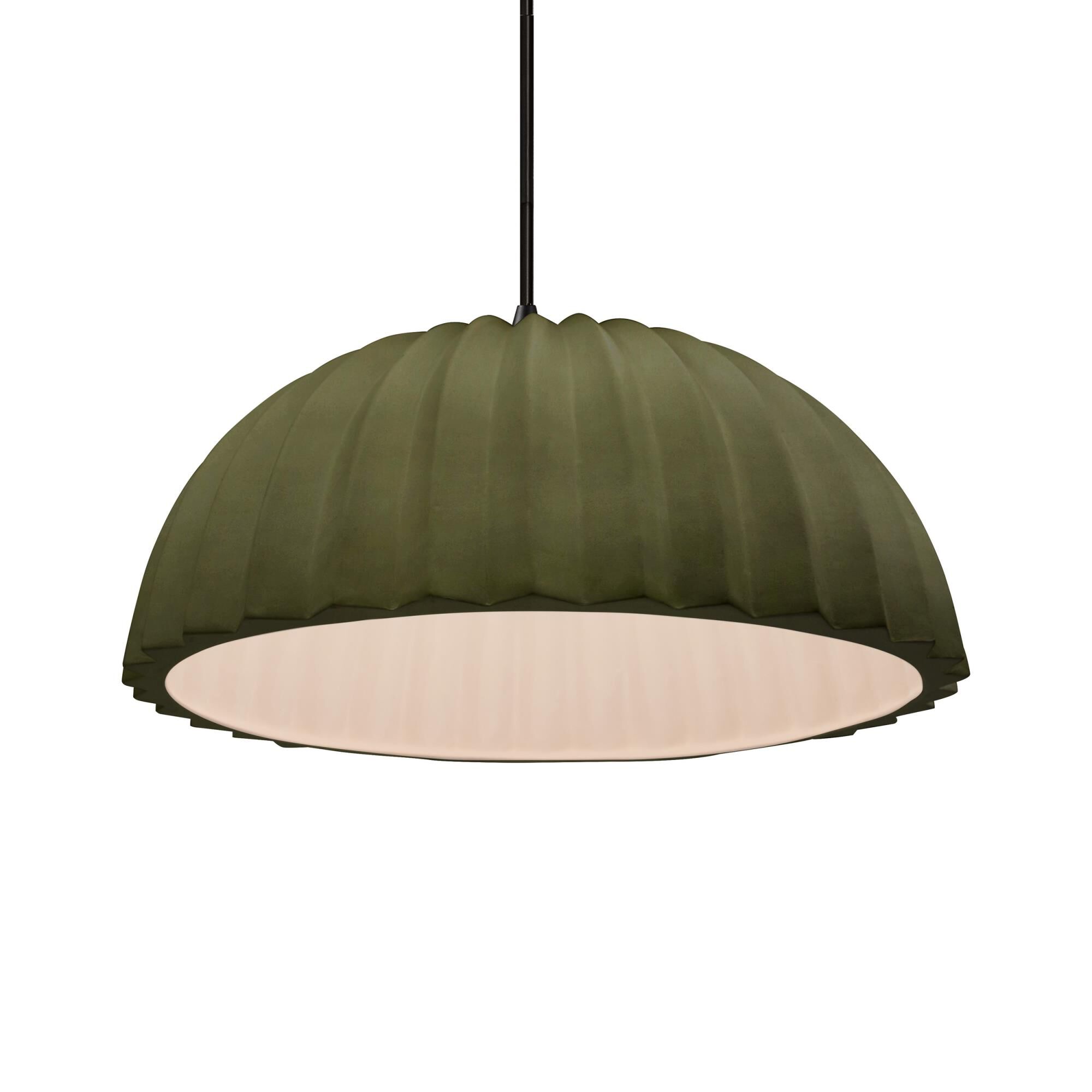 Pleated Dome 13 Inch Large Pendant by Justice Design Group