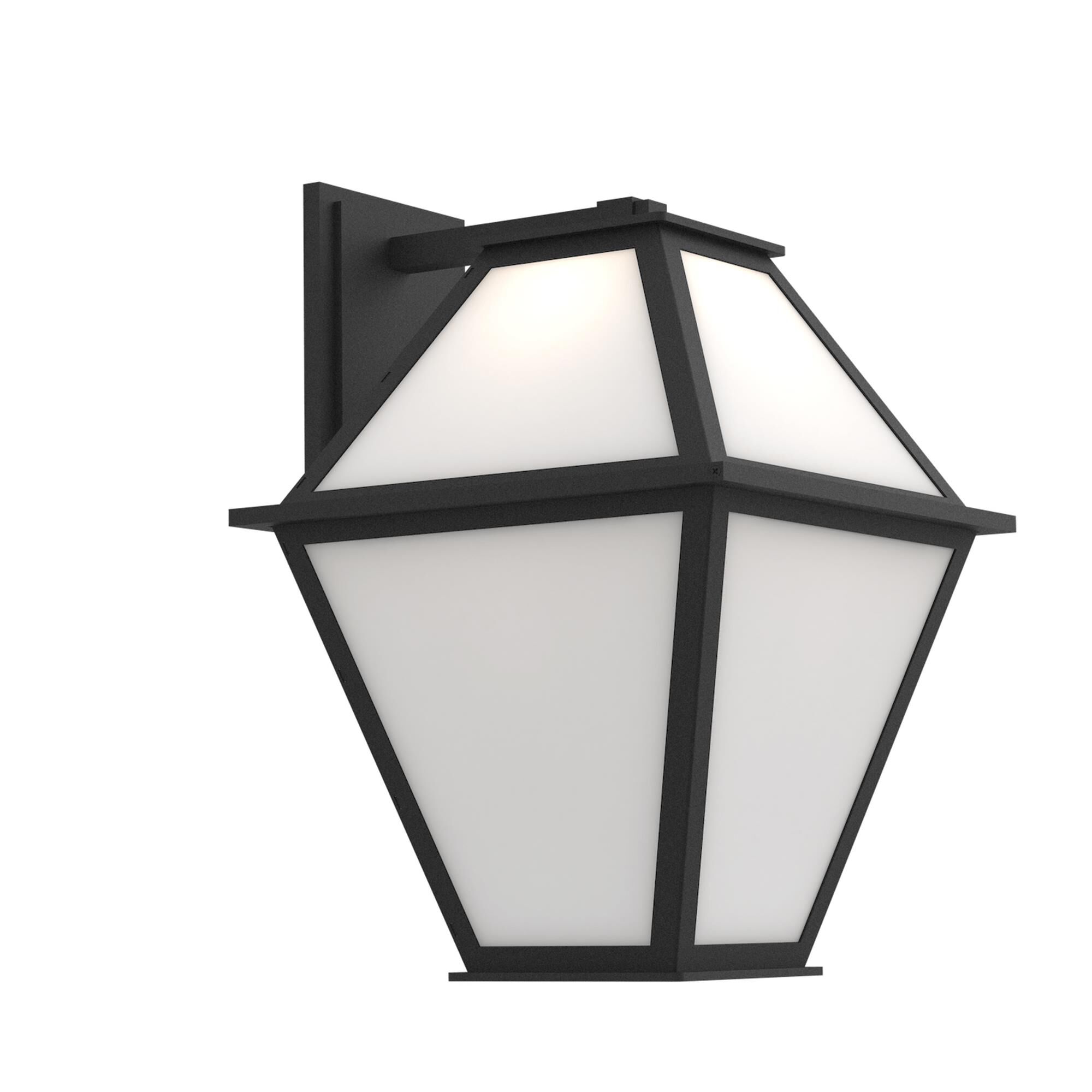 Shown in Textured Black finish and Frosted Seeded glass