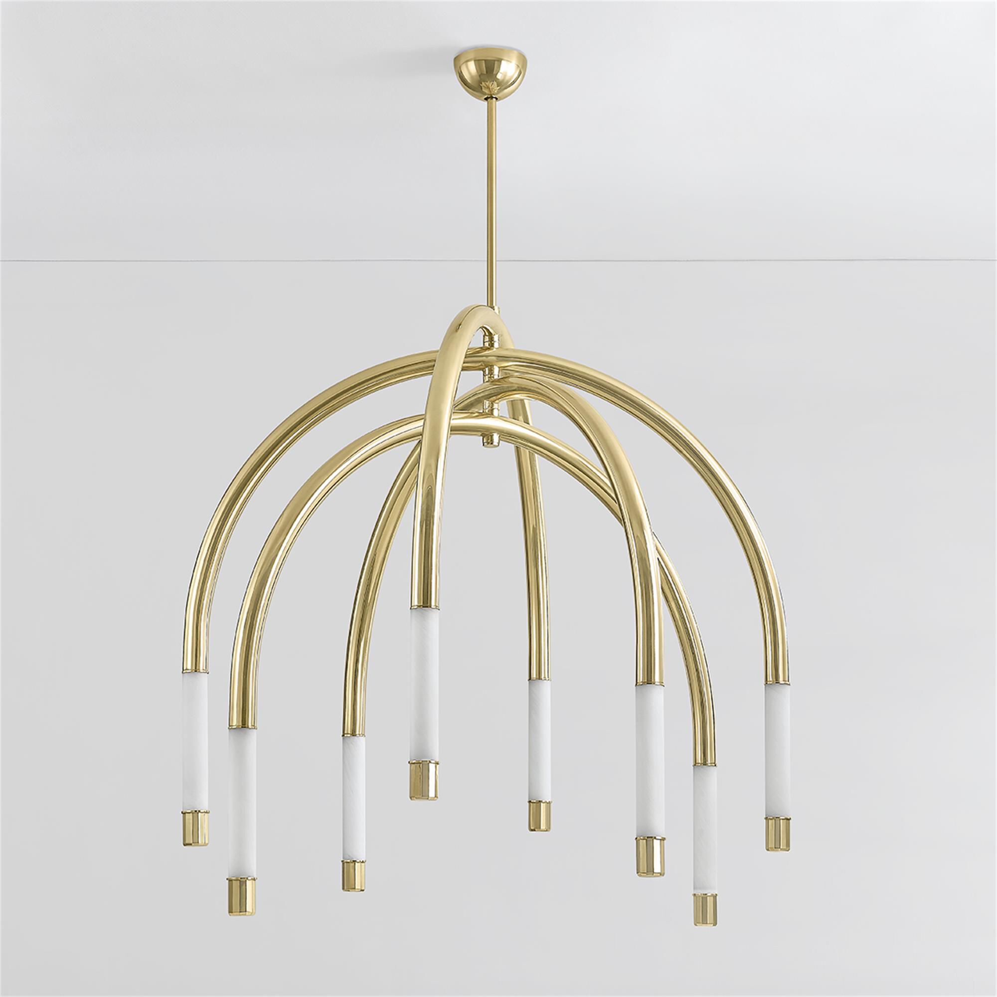 Shown in Vintage Polished Brass finish and Cloud Etched Inside and Outside glass