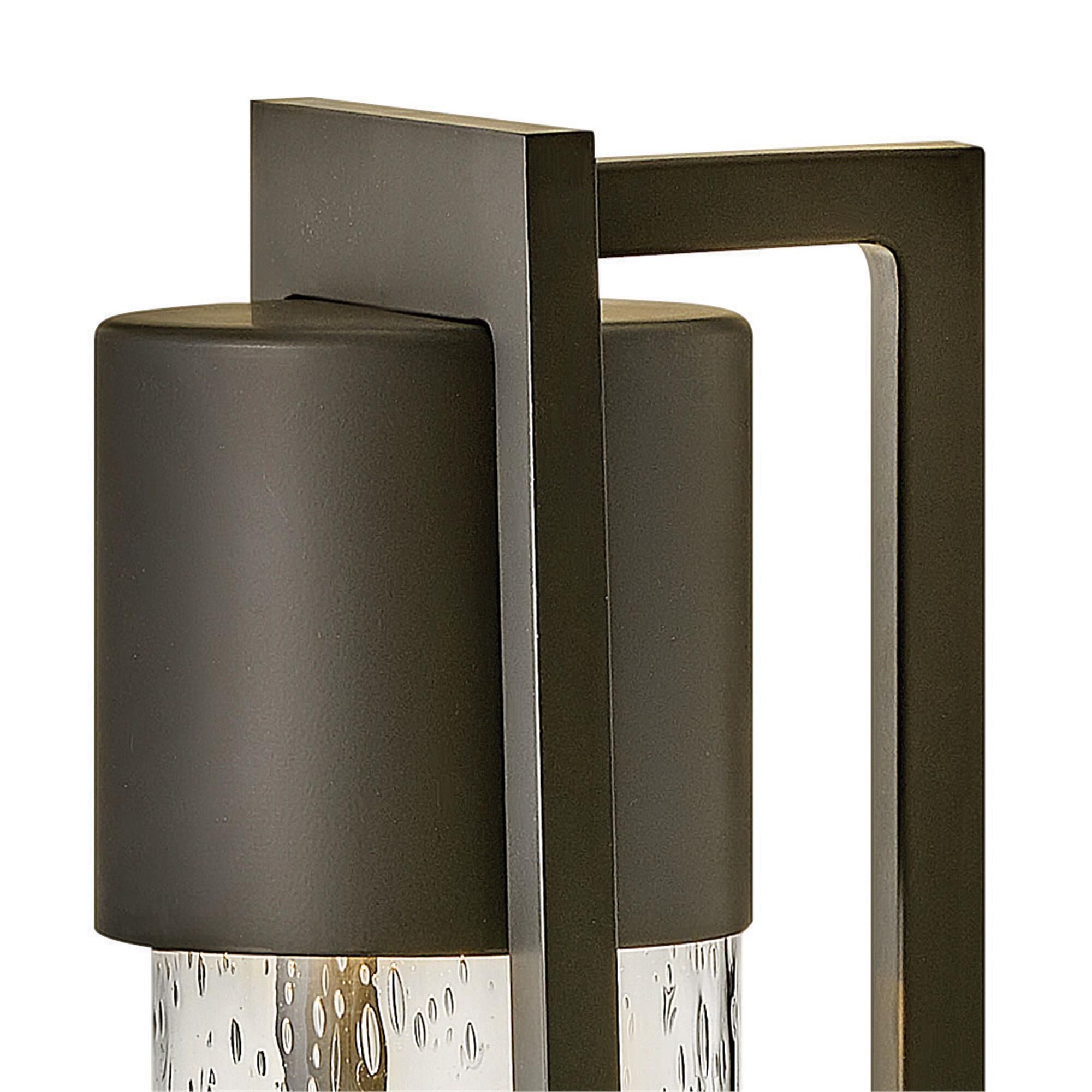 Shown in Black finish and Clear Seedy glass