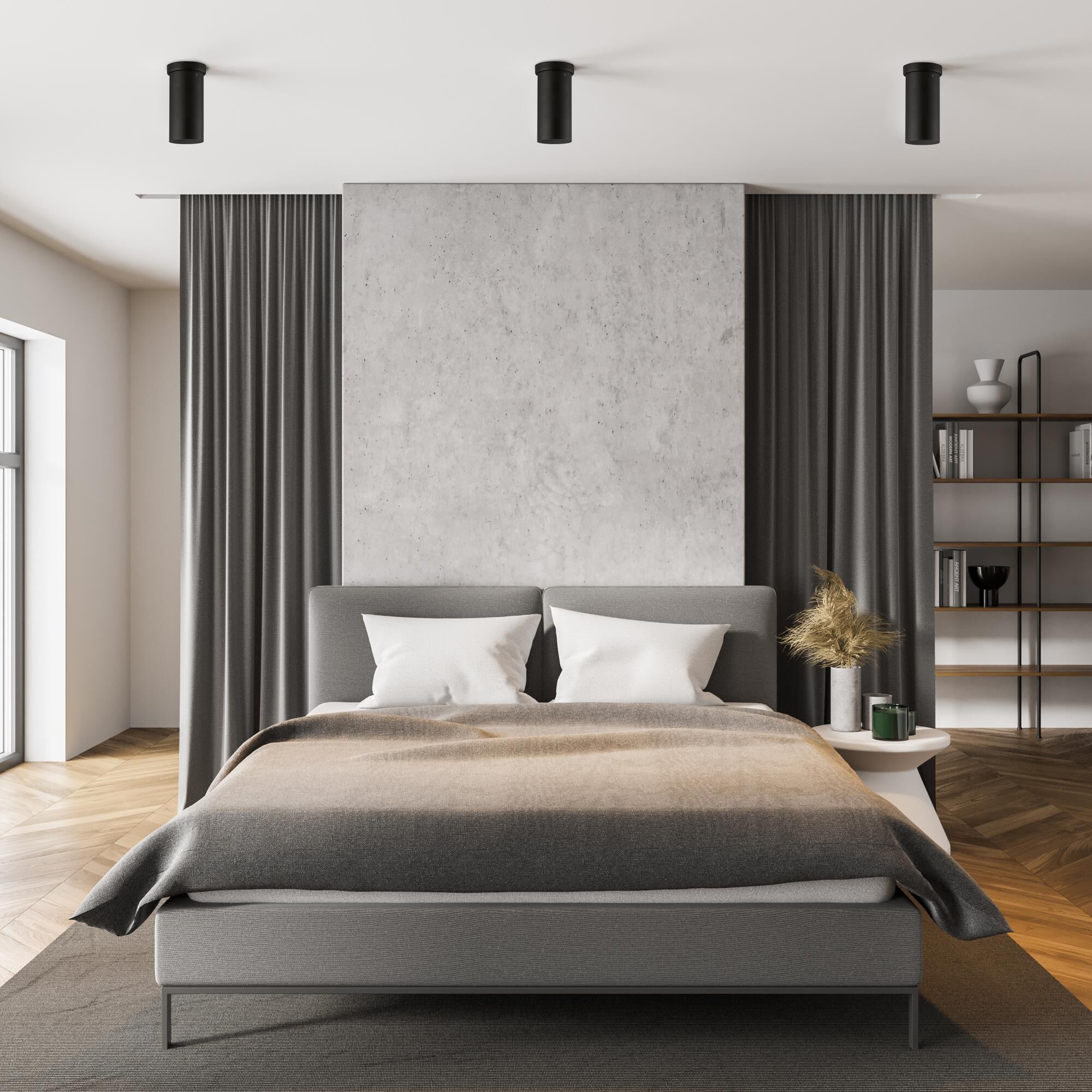 Shown in Matte Black finish and Matte Black shade