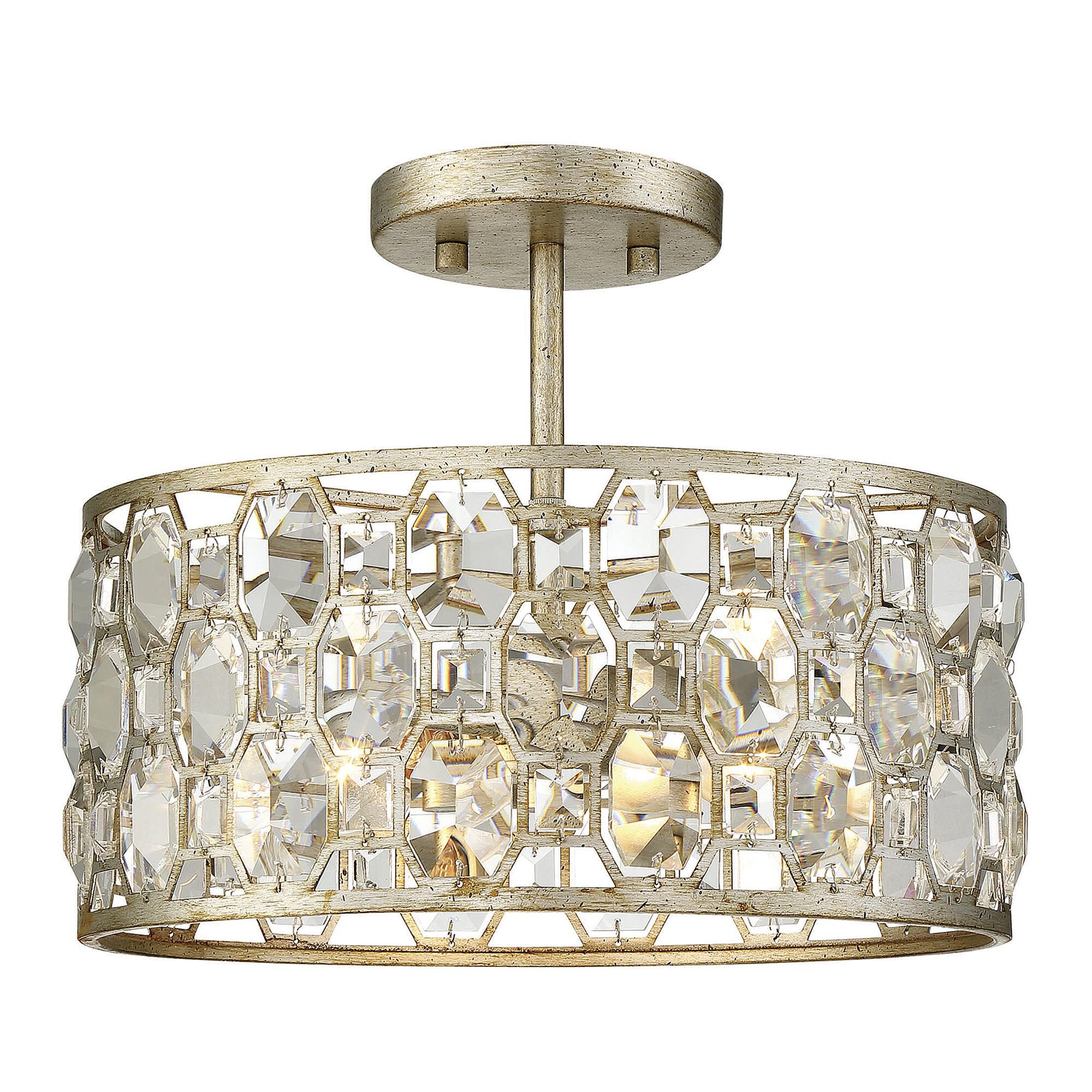 Shown in Silver Gold finish and Clear, Hand Cut crystal