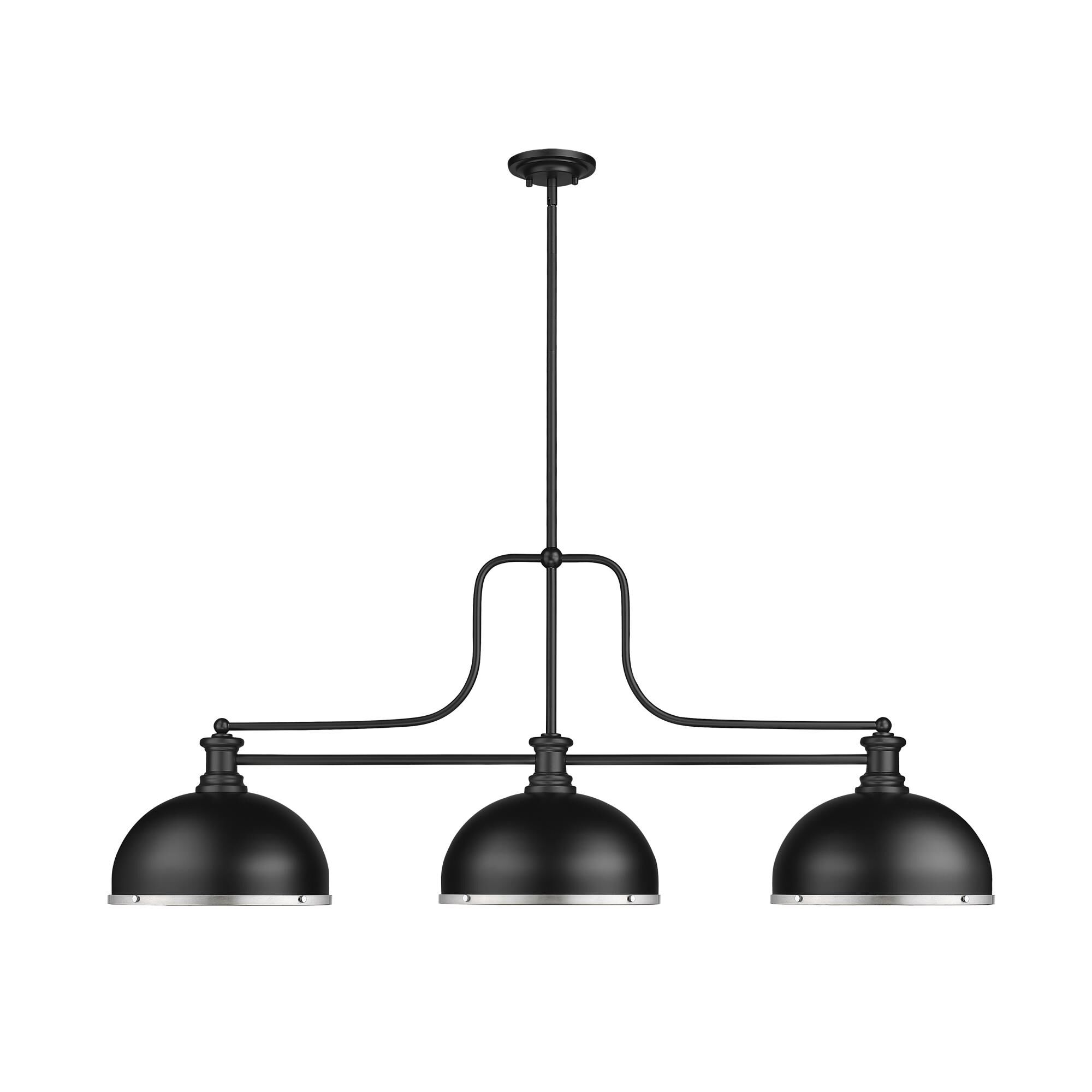 Shown in Matte Black finish and Matte Black and Brushed Nickel shade