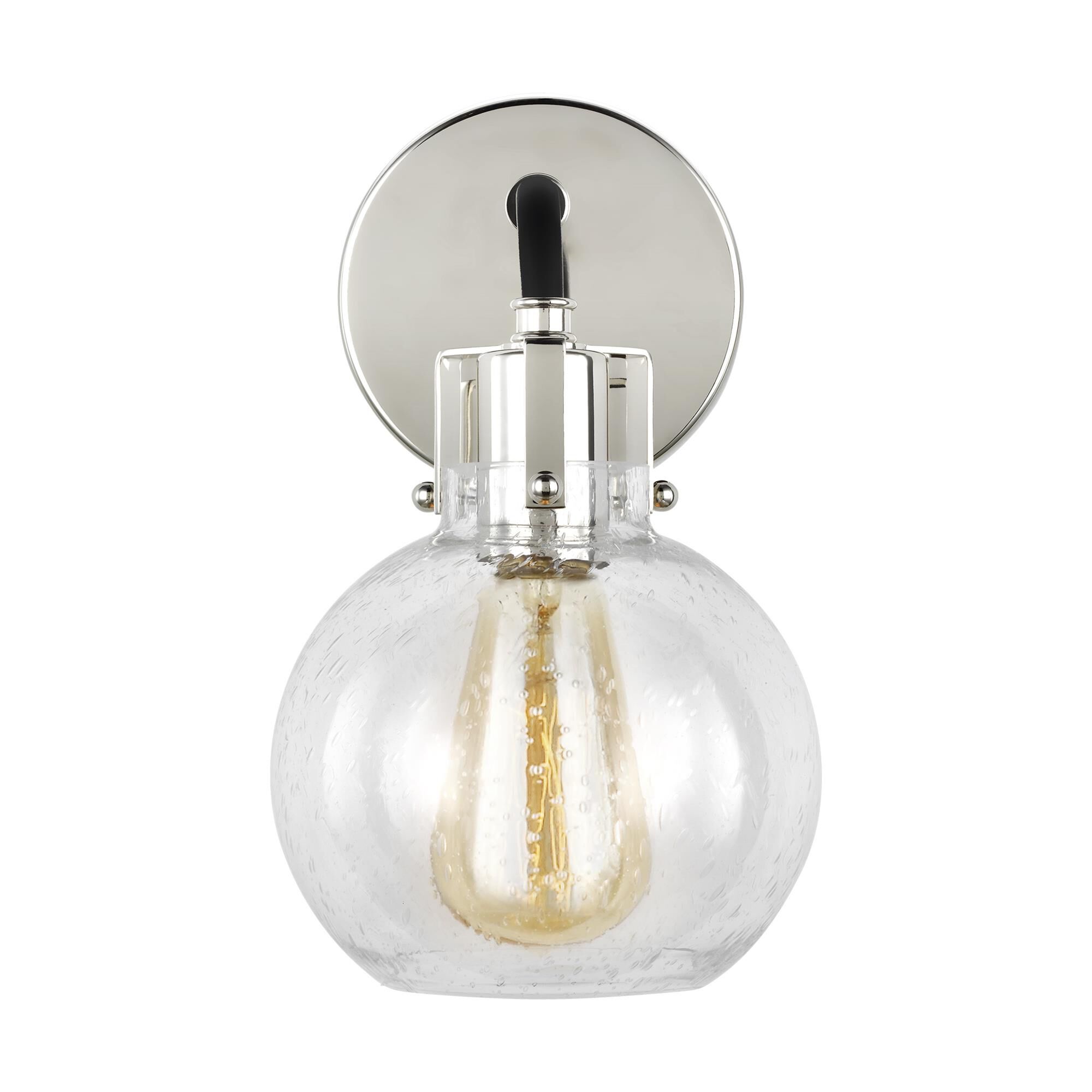 Shown in Polished Nickel-Textrured Black finish and Clear Seeded glass