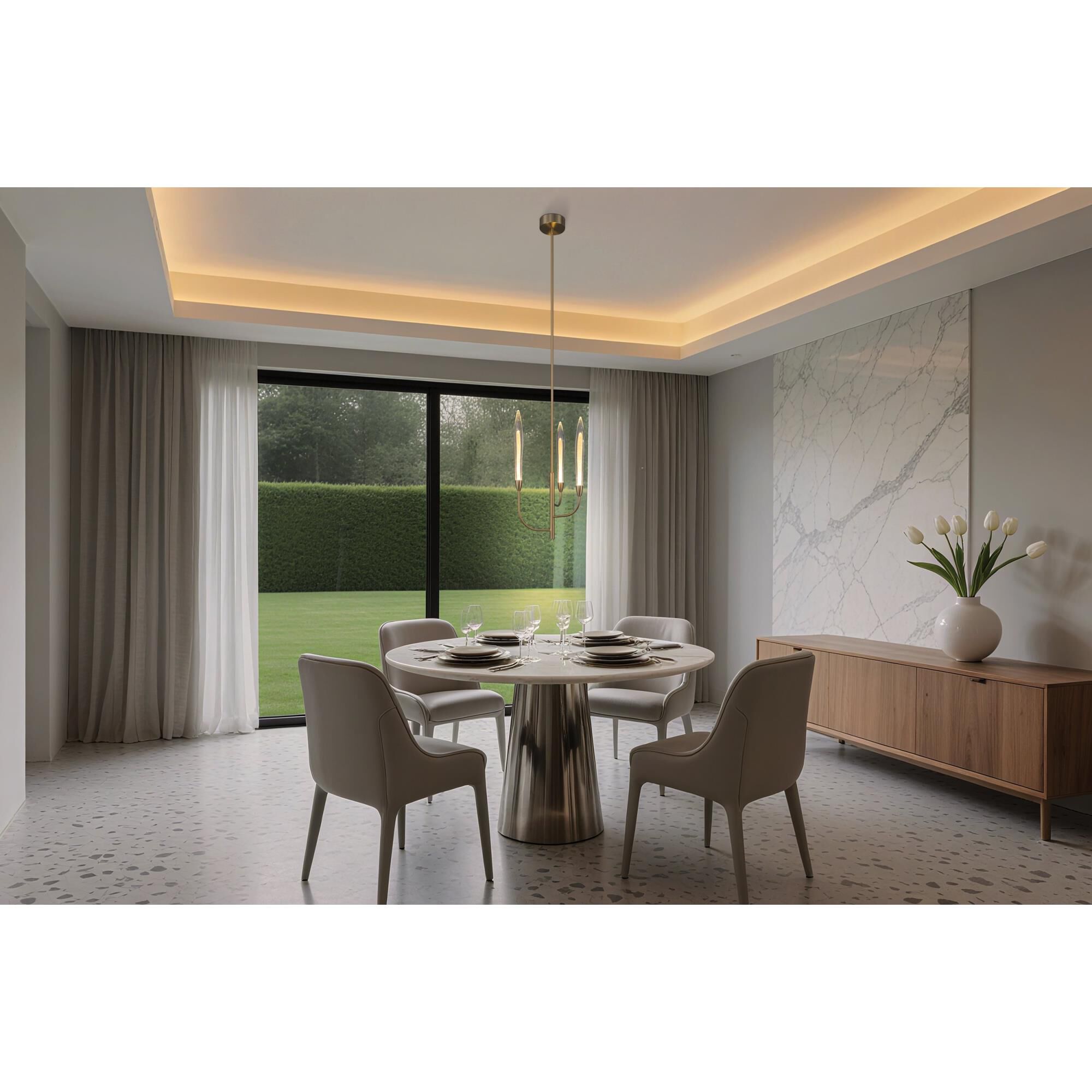 Shown in Brass finish and Gold Leaf HandPressed glass