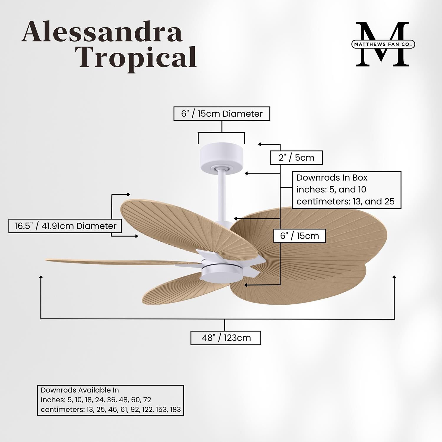 Alessandra Tropical 48 Inch Ceiling Fan by Matthews Fan Company