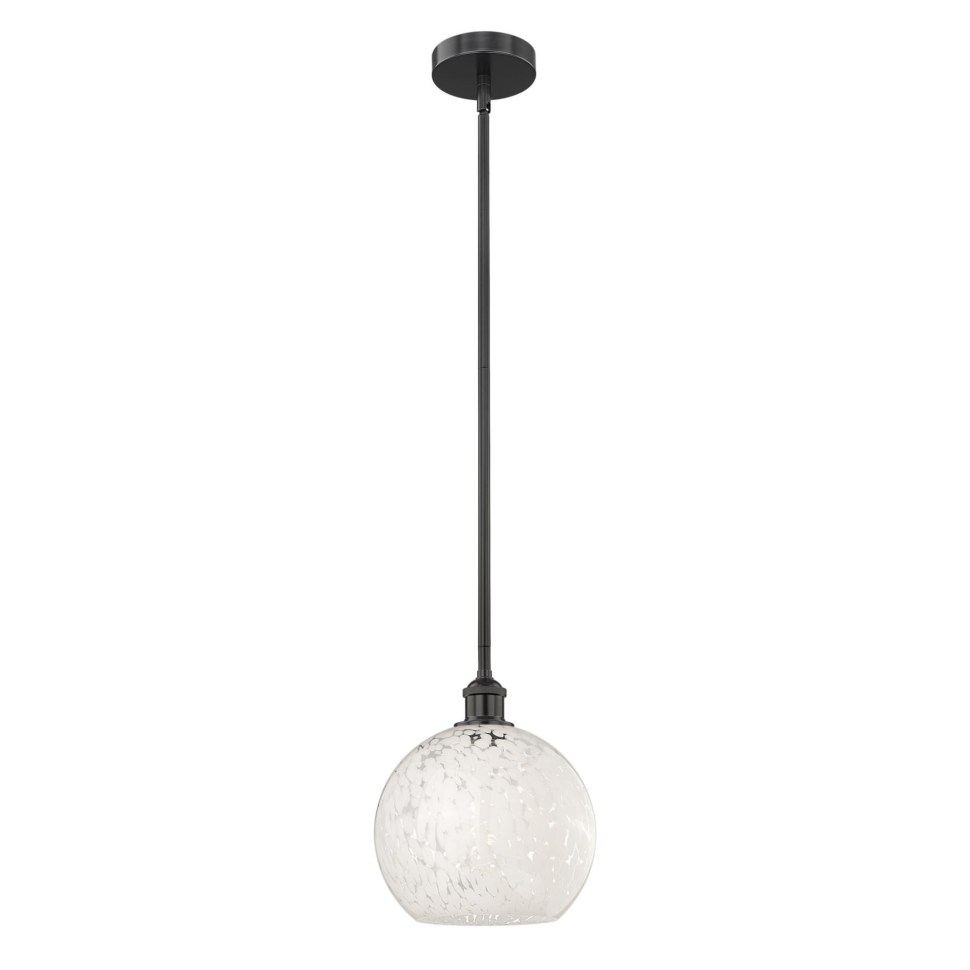 Shown in Matte Black finish and White Mouchette glass