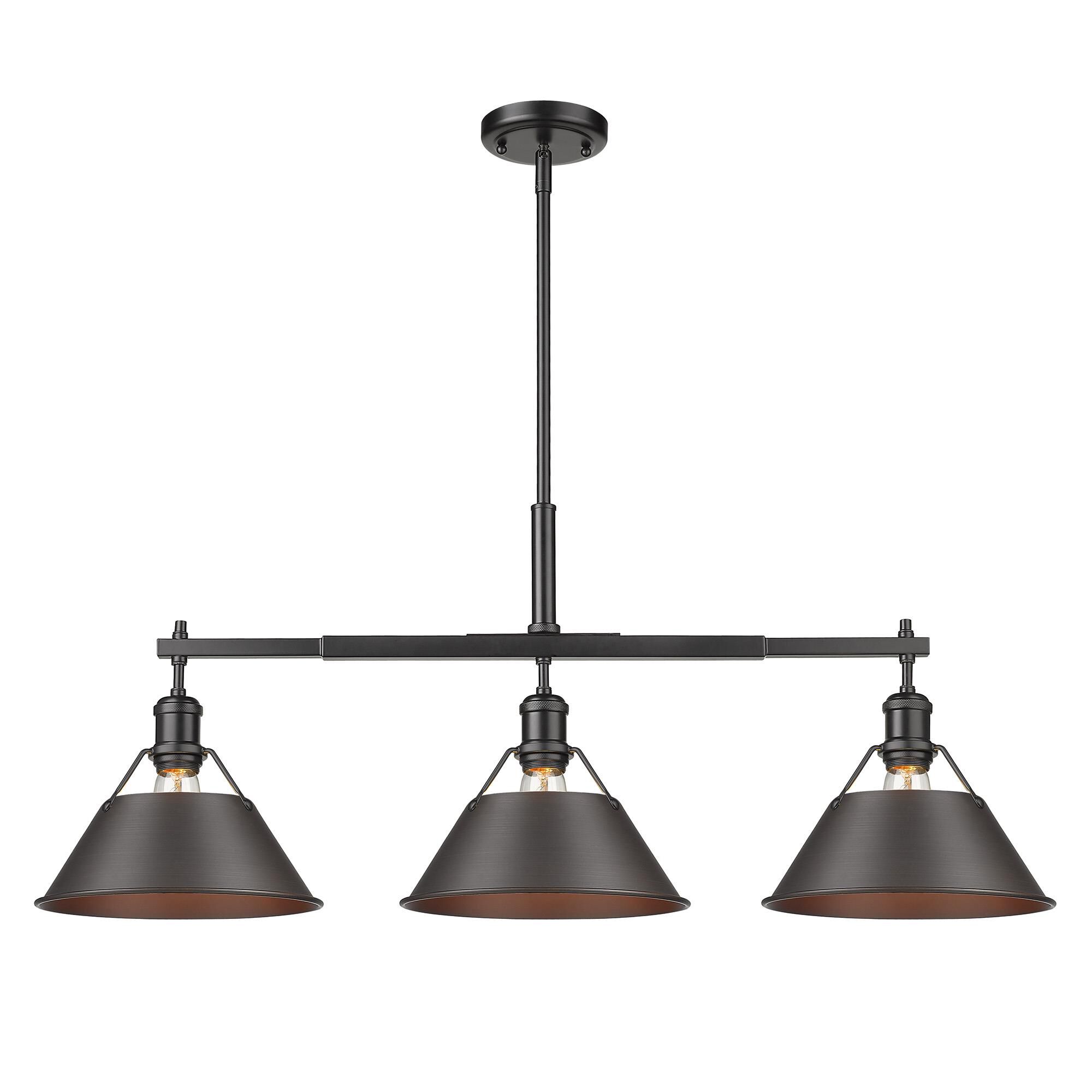 Shown in Matte Black finish and Rubbed Bronze shade