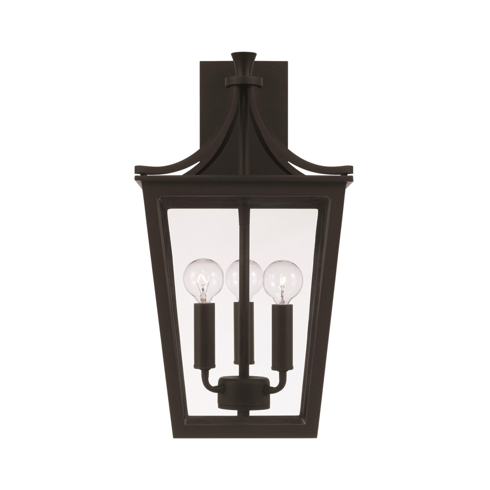 Shown in Black finish and Clear glass