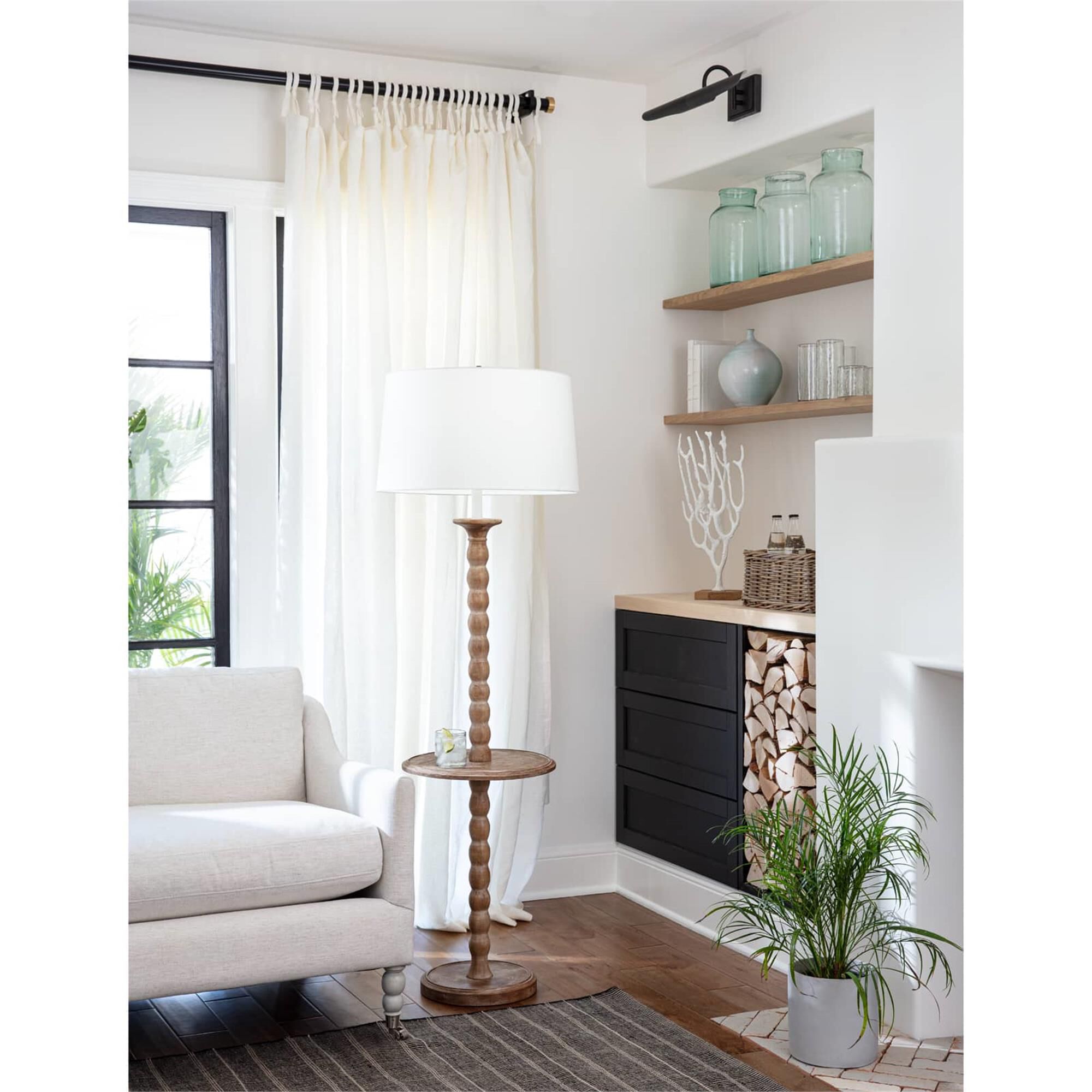 Shown in Natural finish and Linen shade