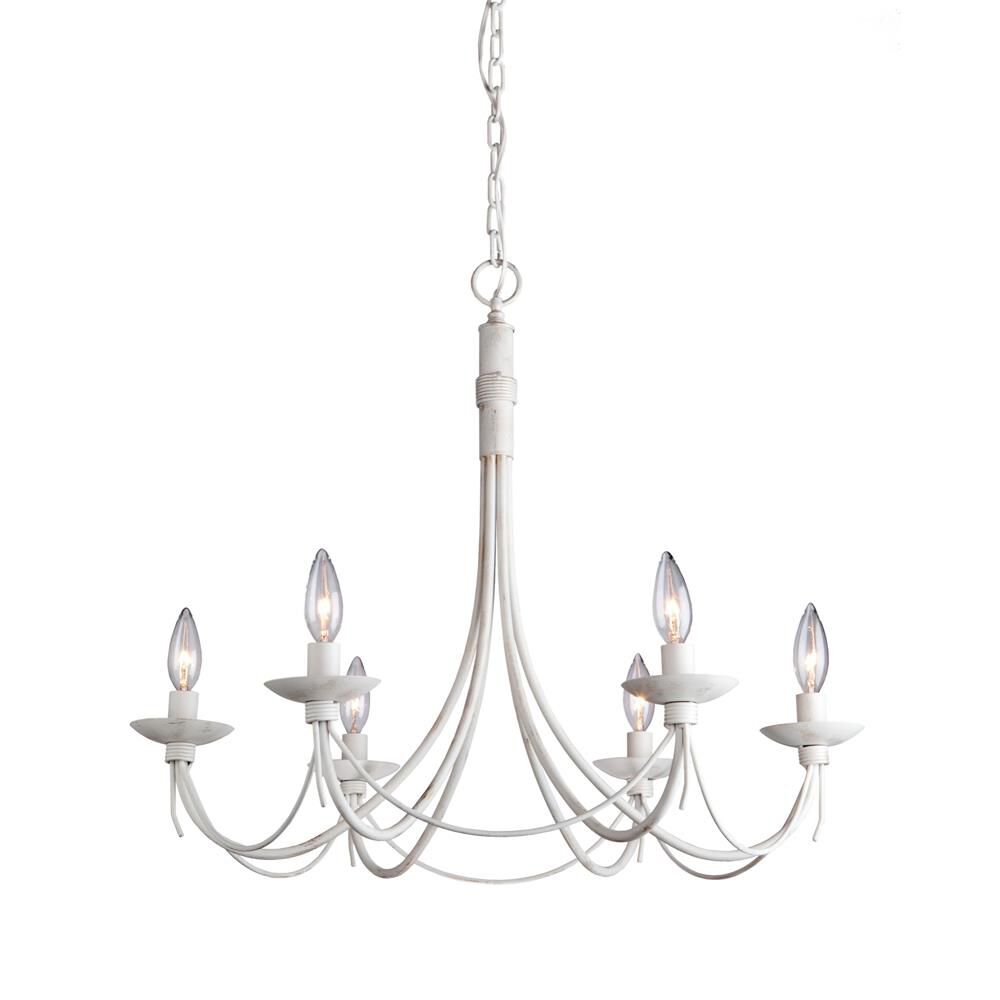 Wrought Iron 25 Inch 6 Light Chandelier by Artcraft