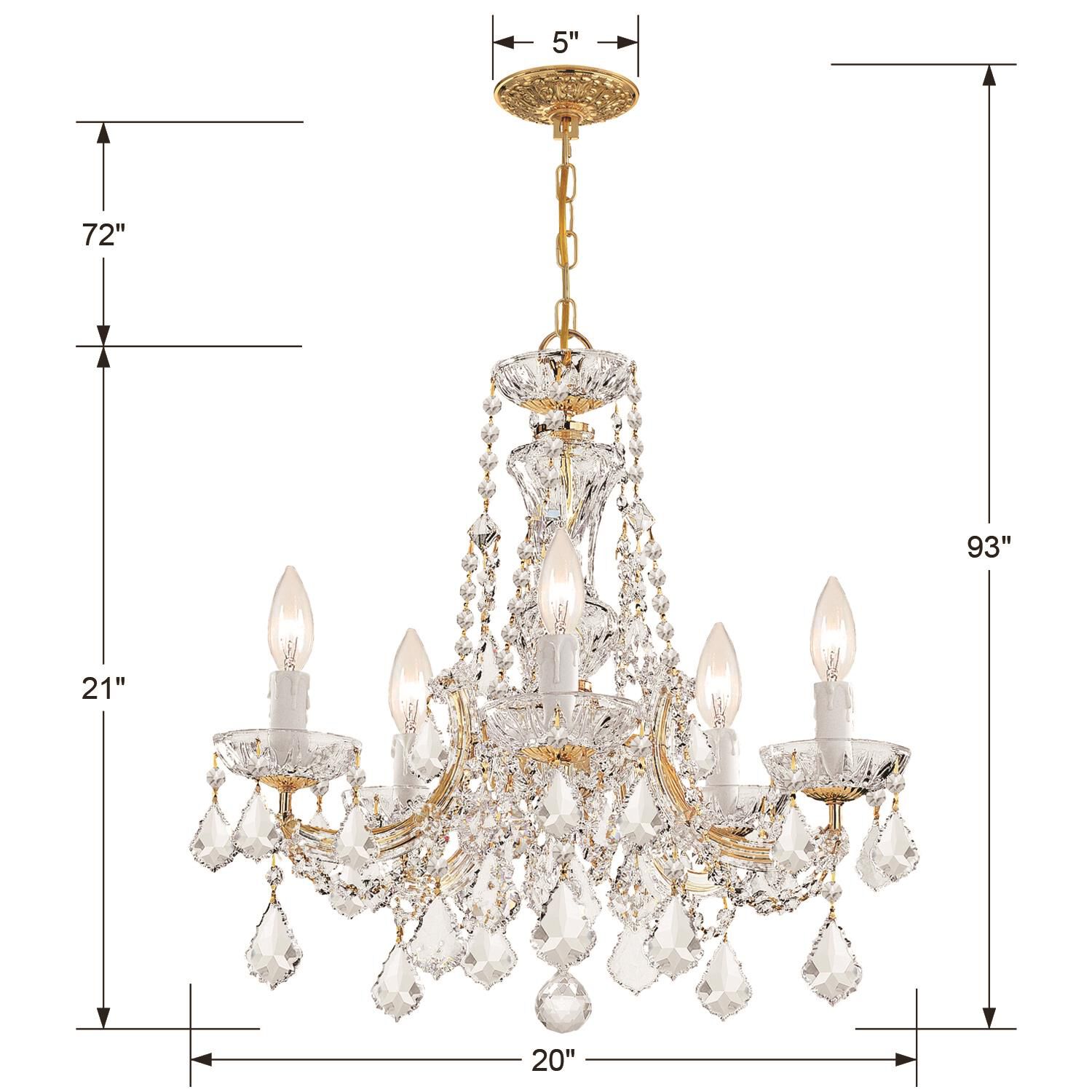 Maria Theresa 20 Inch 5 Light Mini Chandelier by Crystorama