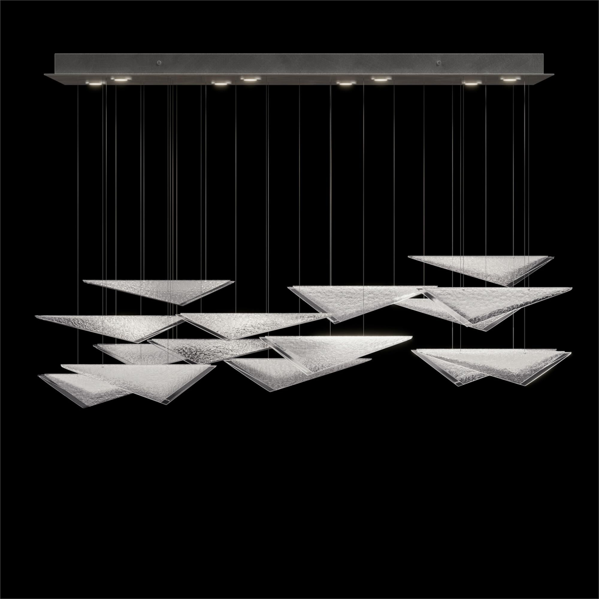 Shown in Silver finish and Clear Hammered glass