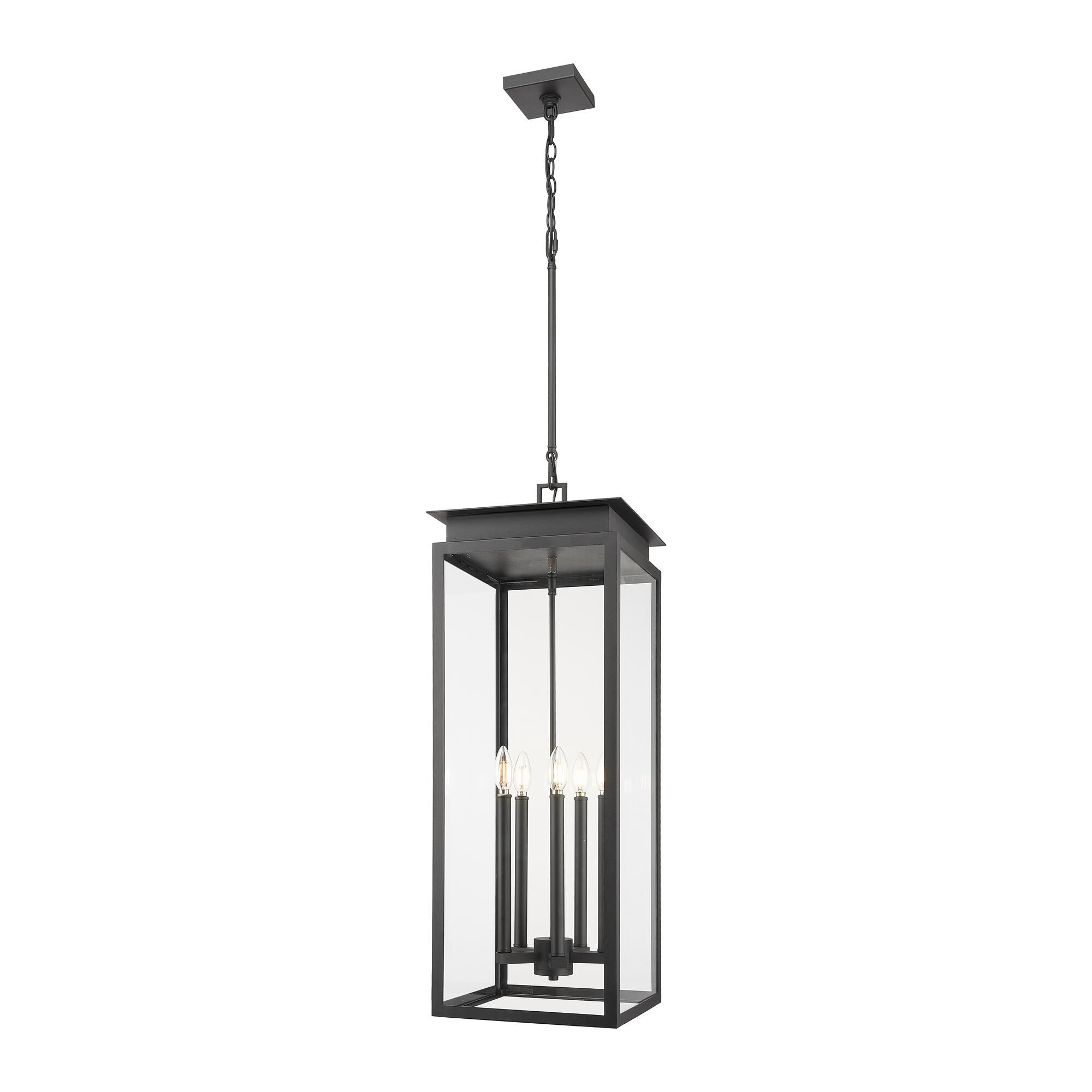 Shown in Black finish and Clear glass and Clear shade