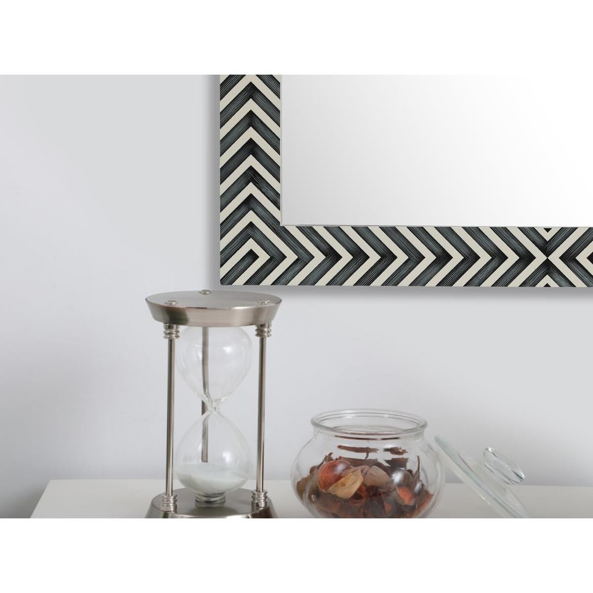 Rectangular mirror 36x30 inch in chevron Wall Mirror by Elegant Decor