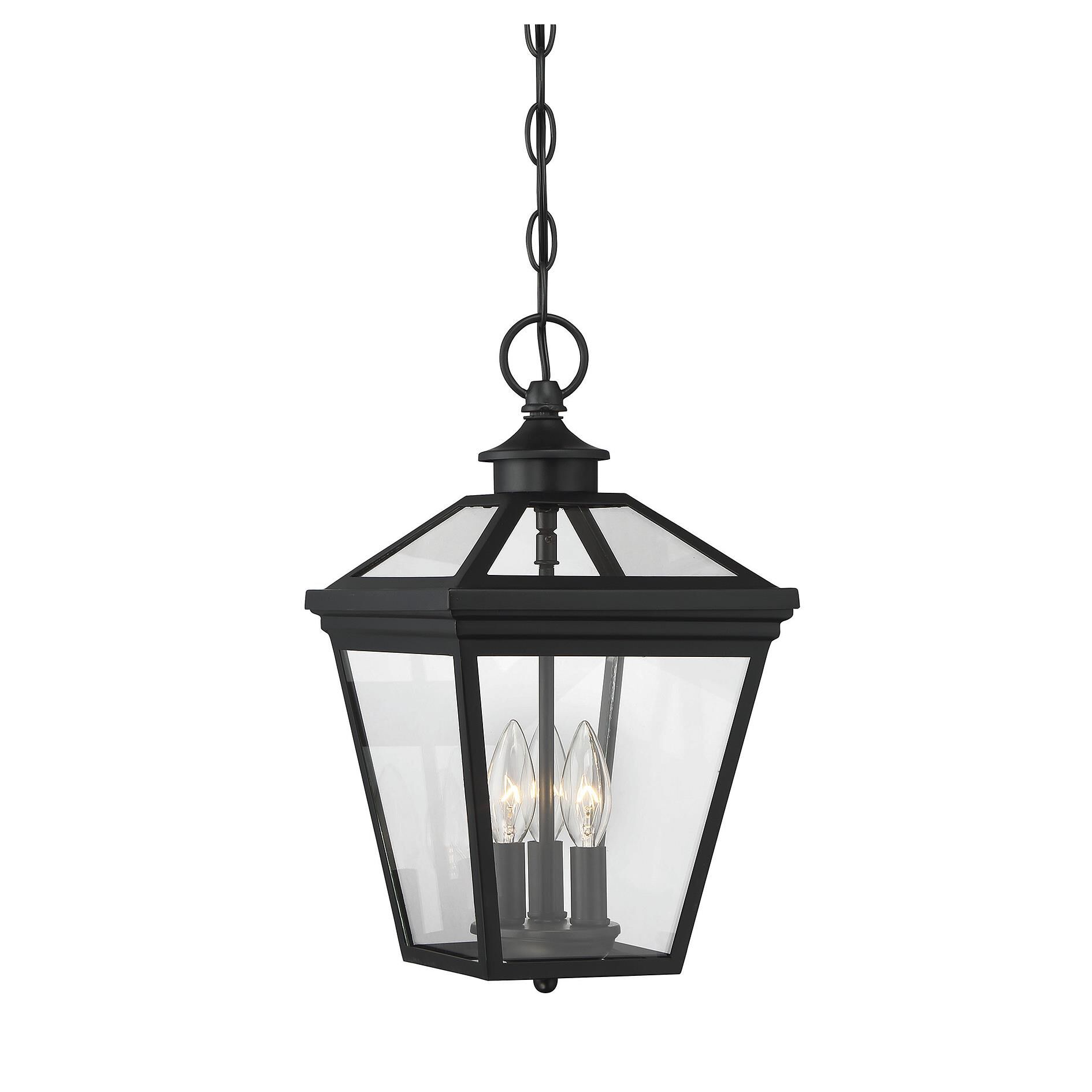 Shown in Black finish and Clear glass