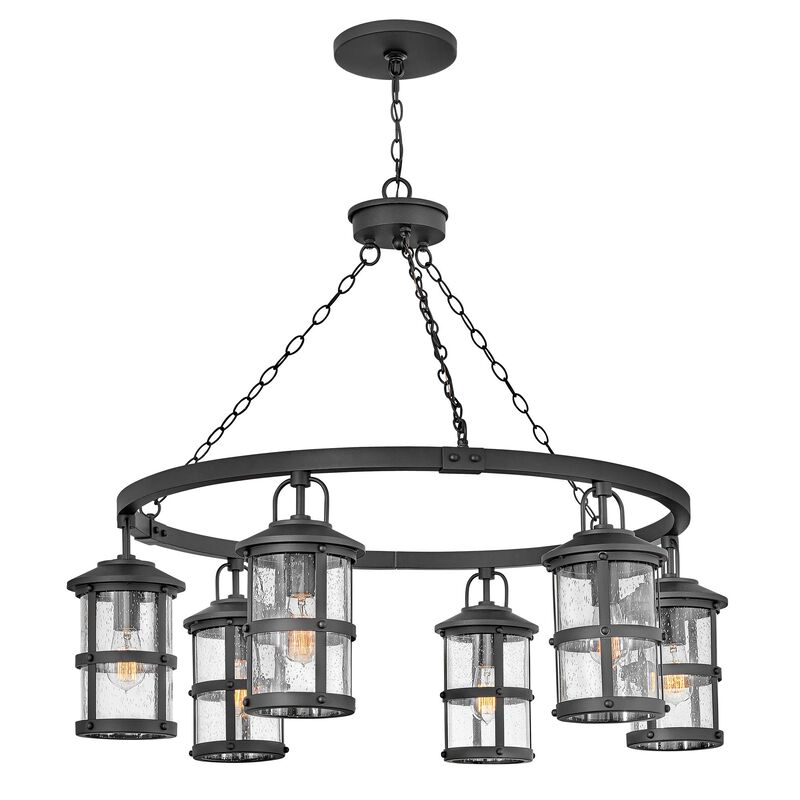 Lakehouse 32 Inch Tall 6 Light Outdoor Hanging Lantern by Hinkley Lighting