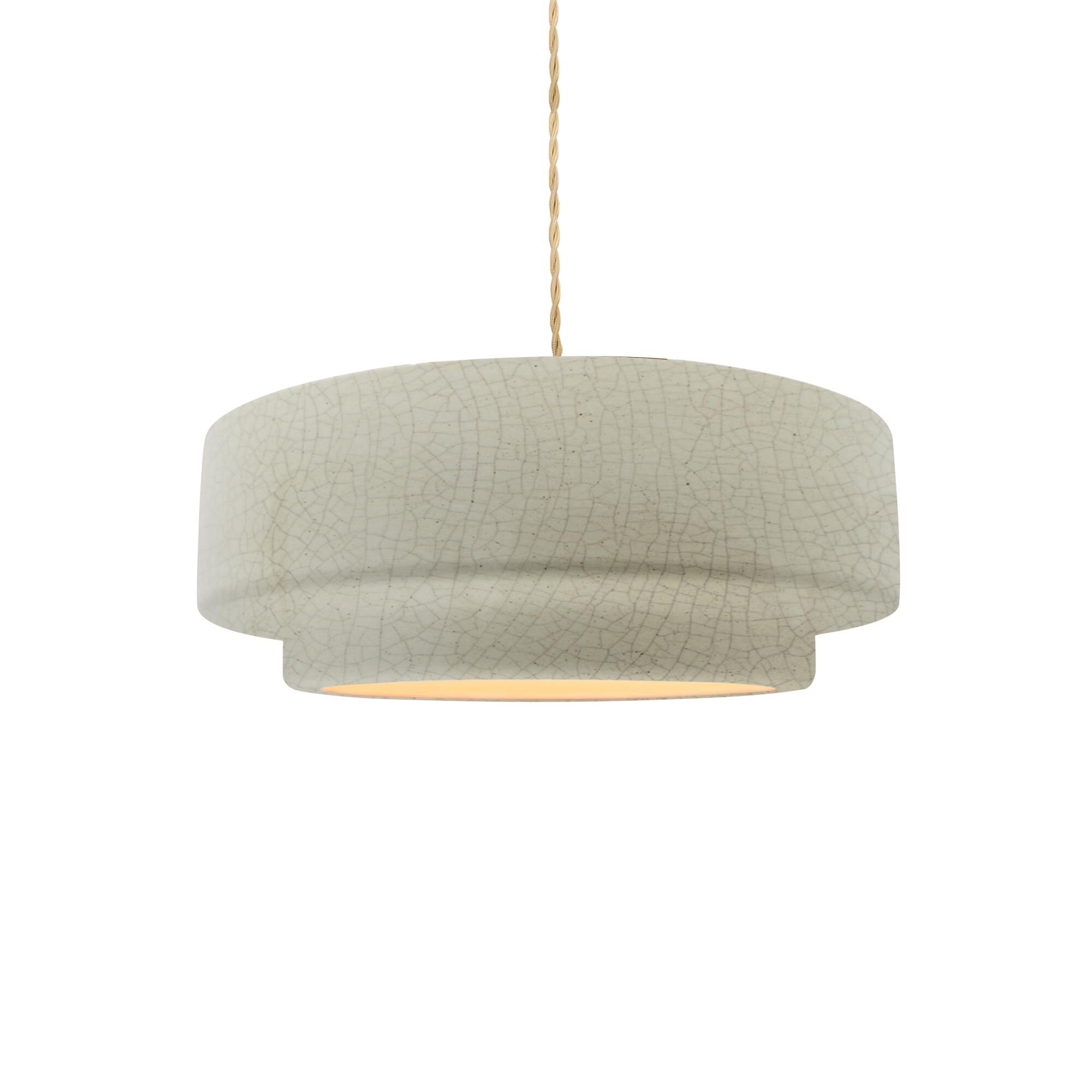 Shown in Brushed Brass finish and Celadon Green Crackle shade