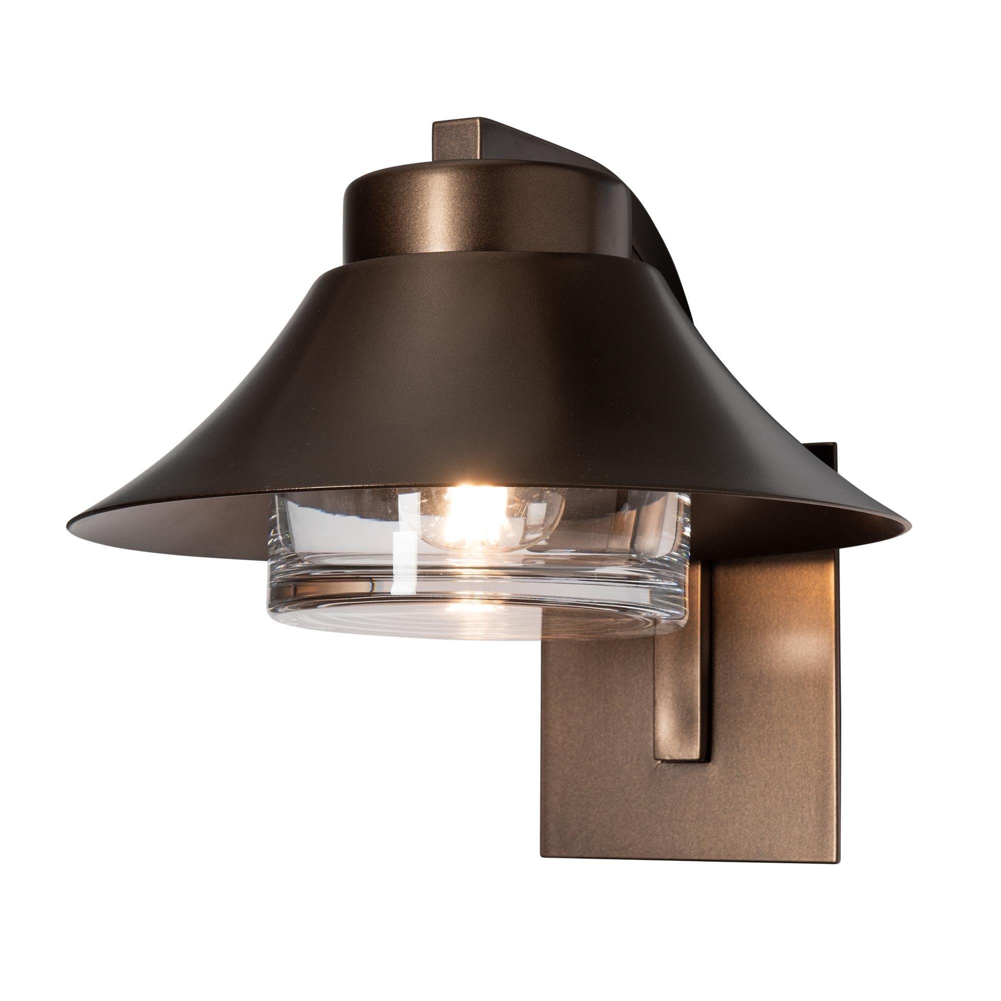 Shown in Coastal Bronze finish and Clear shade