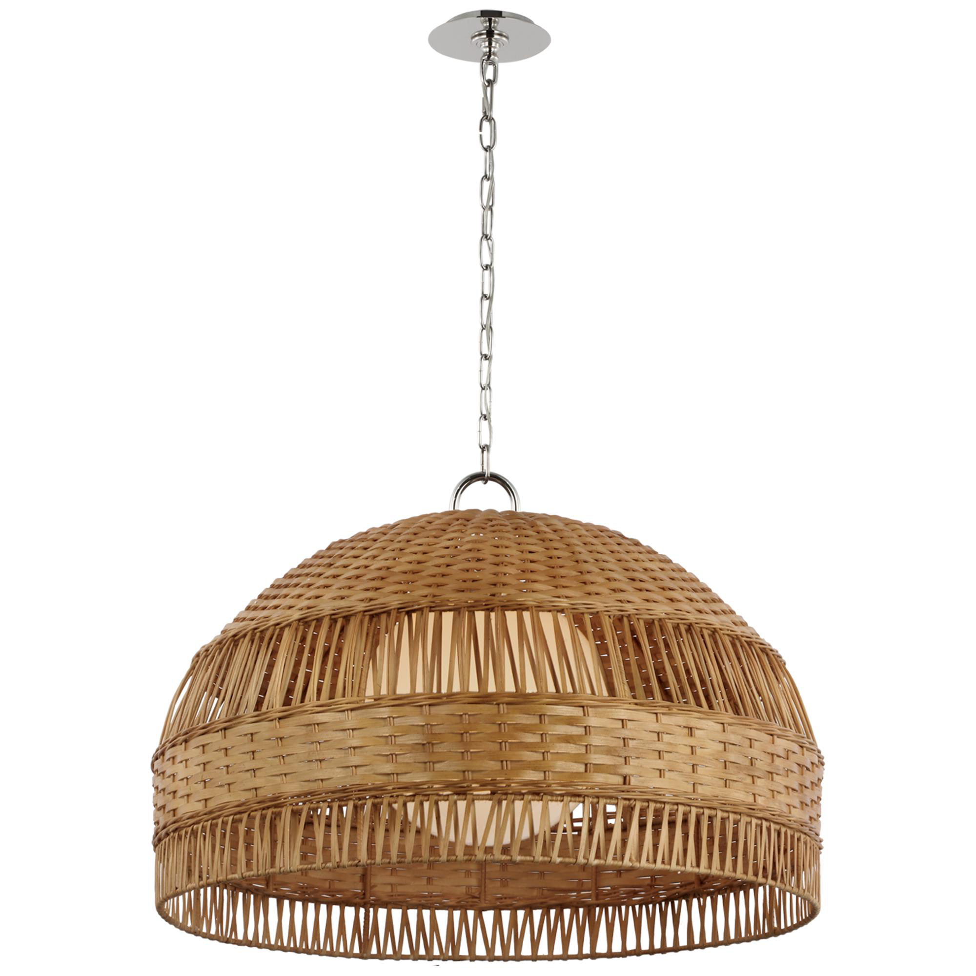 Shown in Polished Nickel and Natural Wicker finish