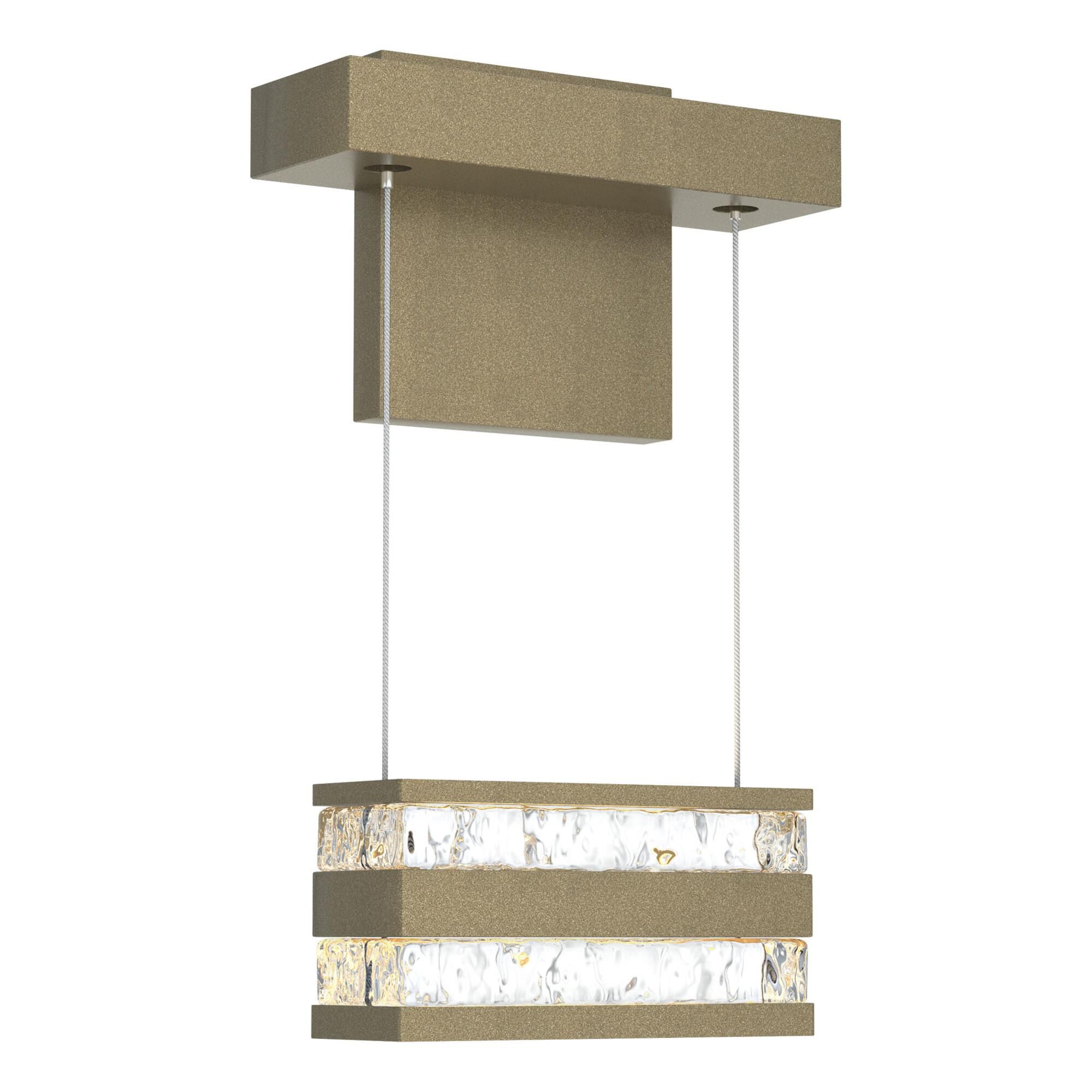 Shown in Soft Gold finish and Clear glass