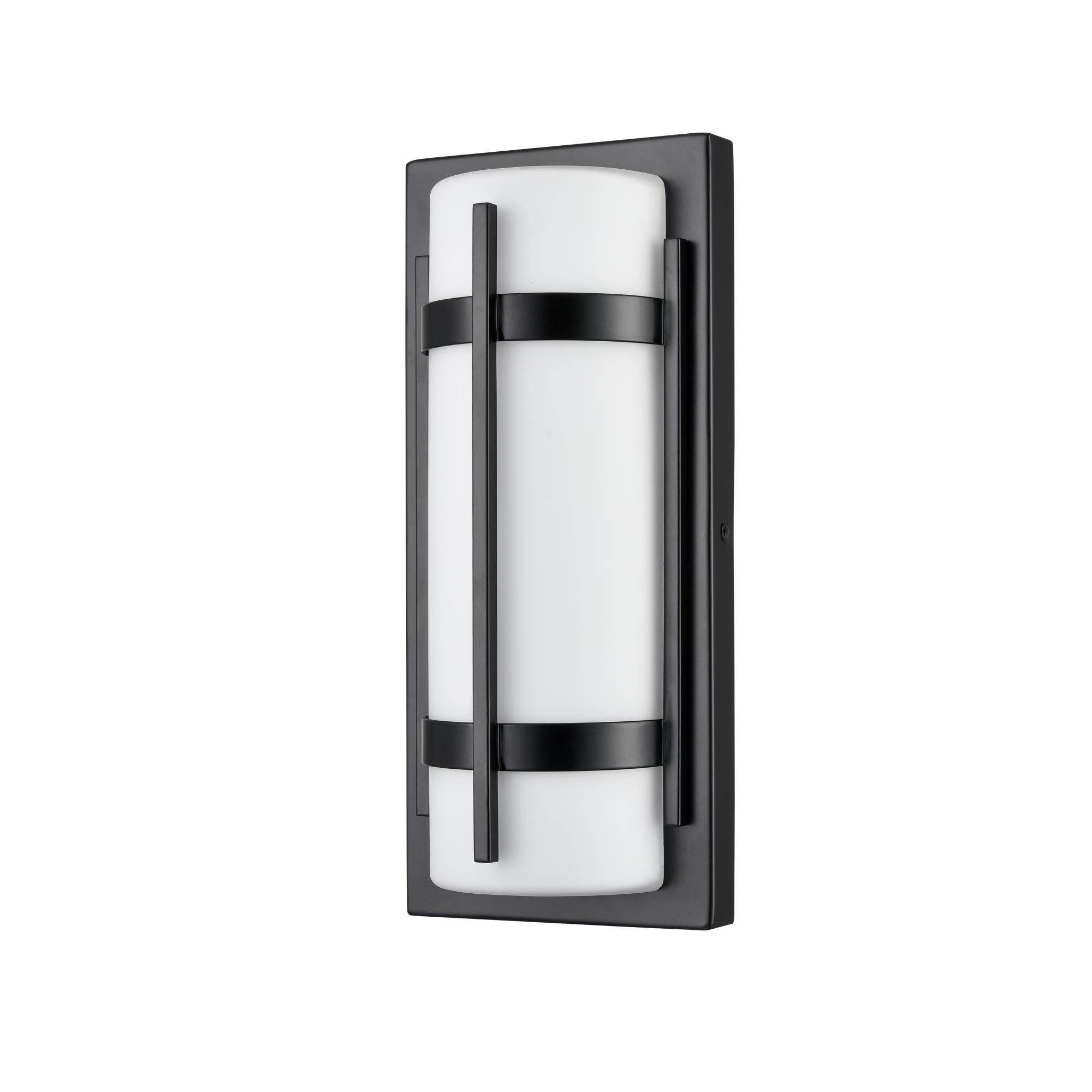 Shown in Powder Coated Black finish and White glass