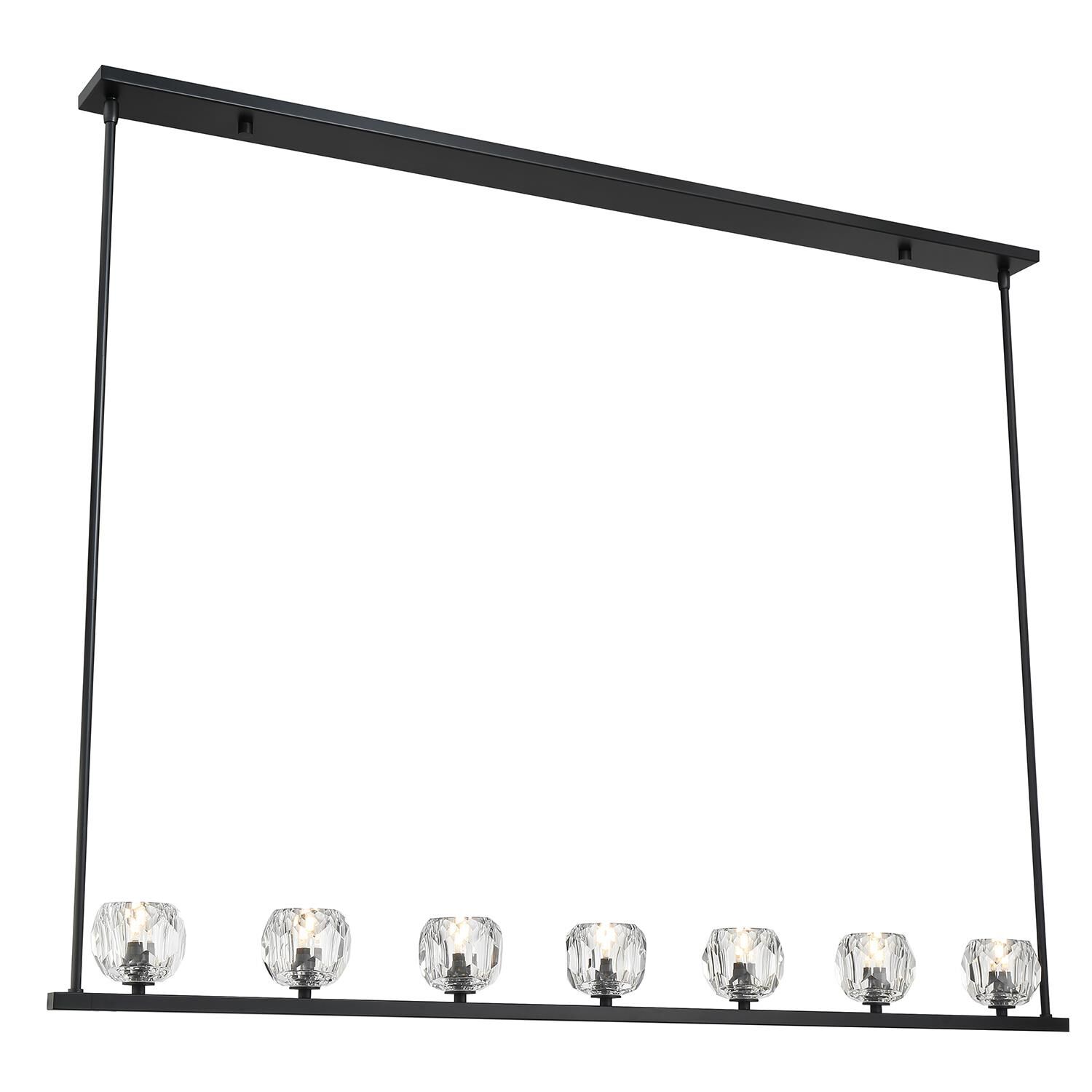 Shown in Matte Black finish and Faceted Cut crystal and Crystal shade